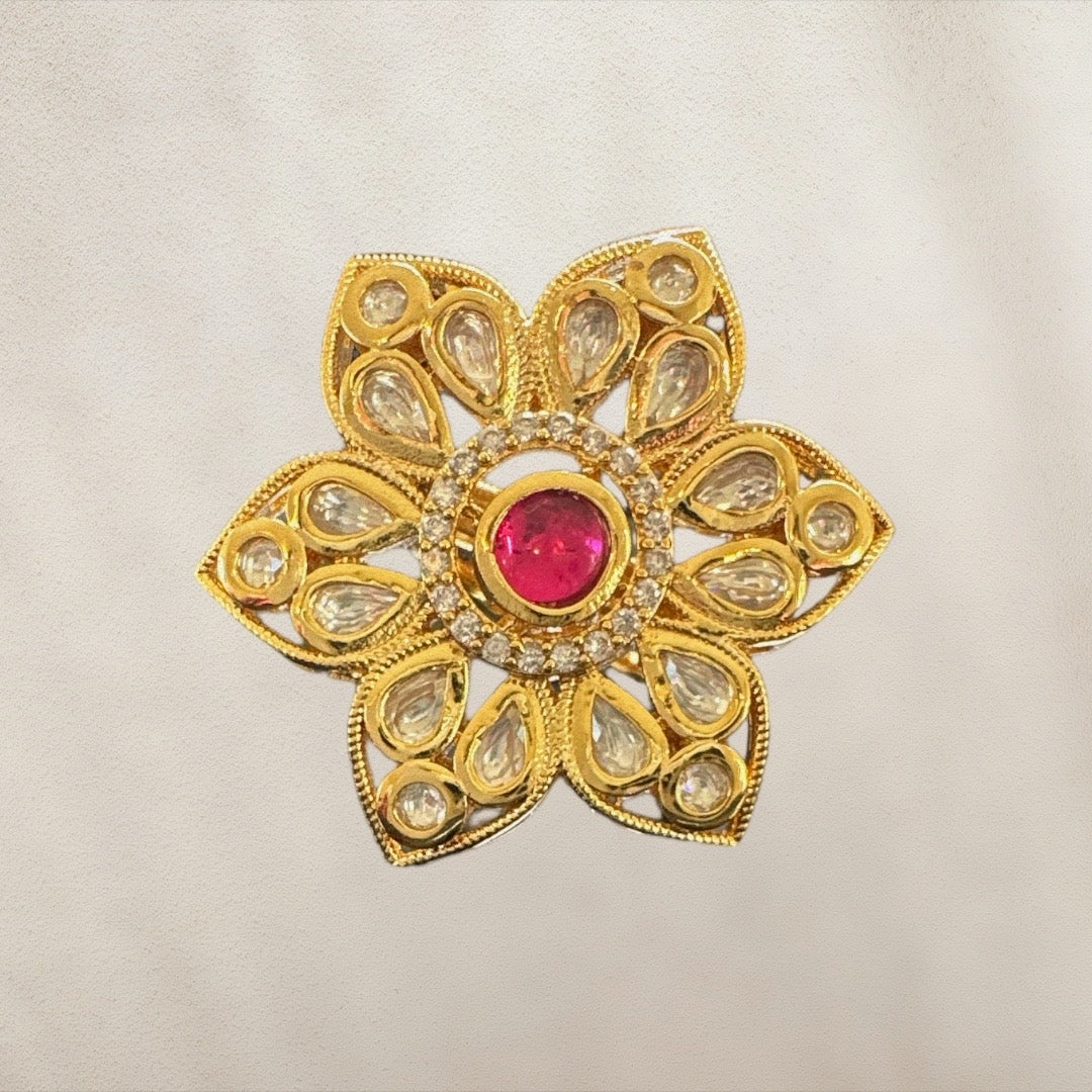 DJR92 Polki ring - ruby ( READY TO SHIP)