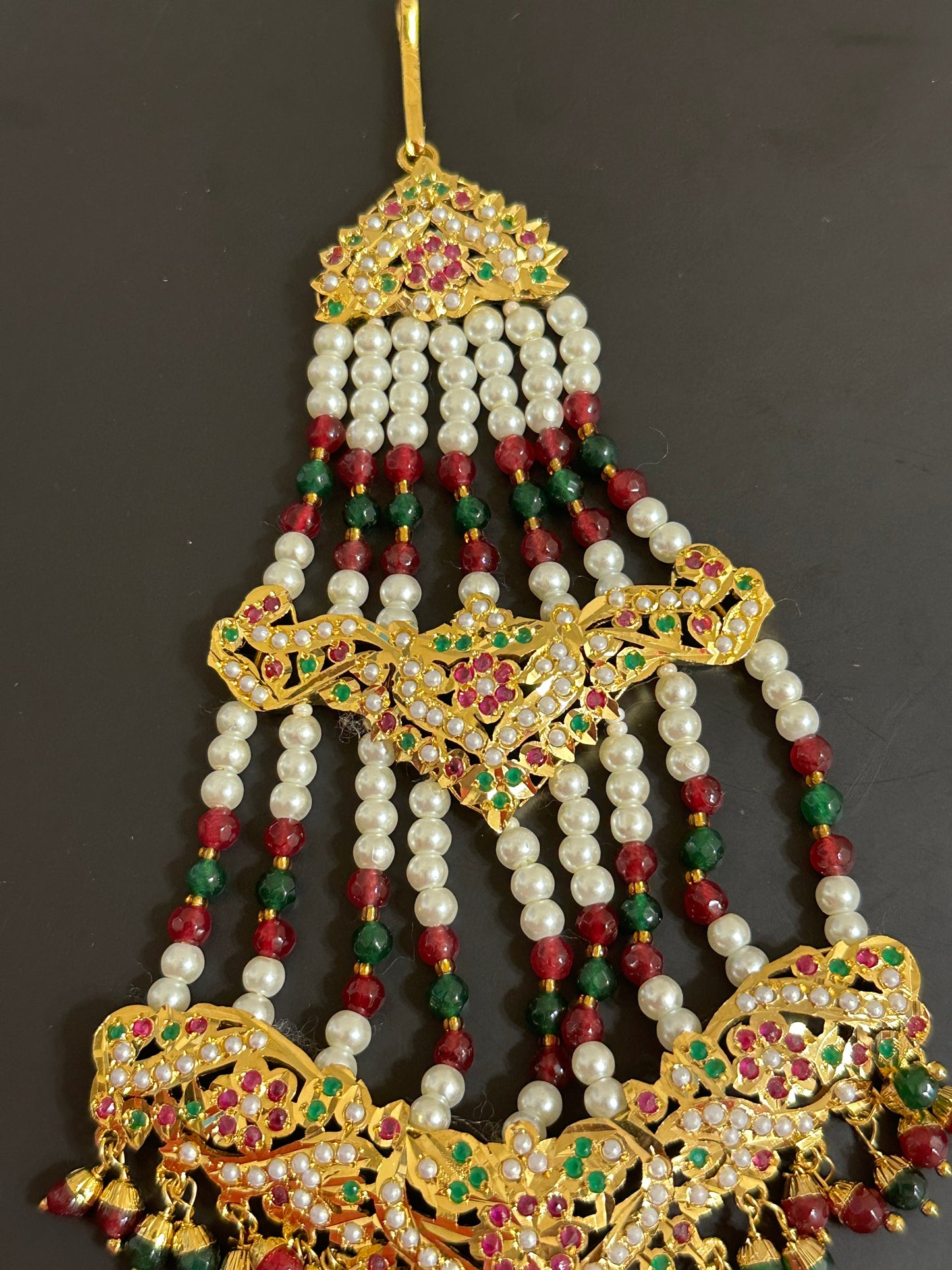 DJHR104 ASMITA jhoomar in ruby emerald ( READY TO SHIP)