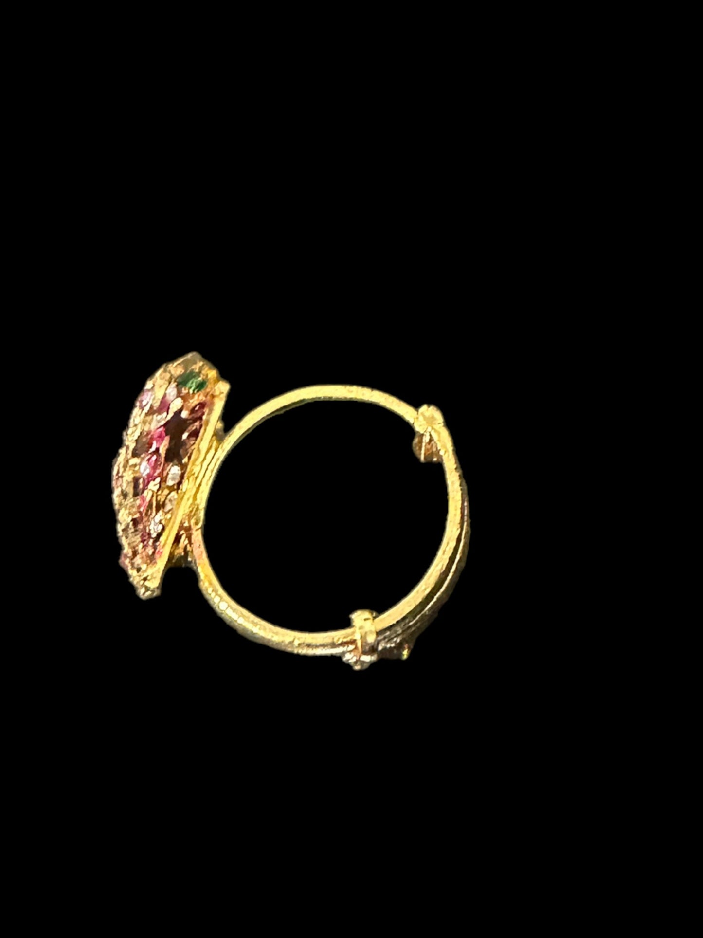 Ruby emerald gold plated silver ring ( SHIPS IN 4 WEEKS )