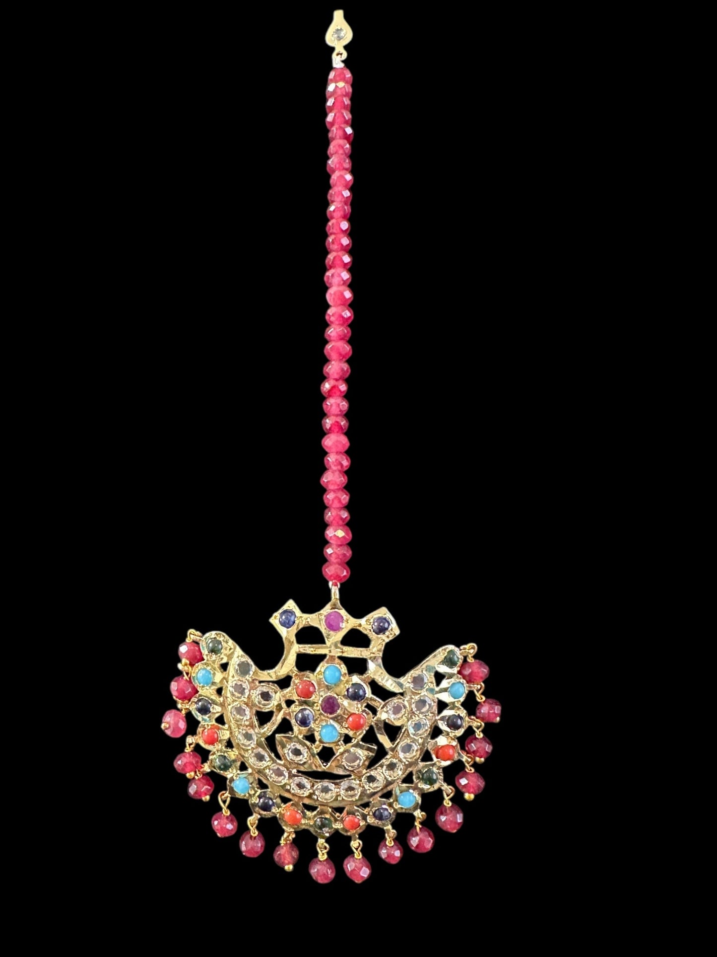 DJET80 Saha navratan chandbali tika( READY TO SHIP )