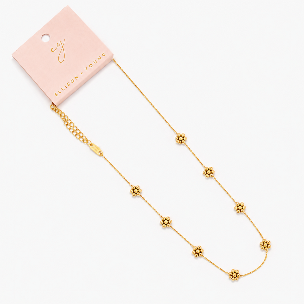 Dainty Golden Bead Flower Necklace - Waterproof Stainless Steel