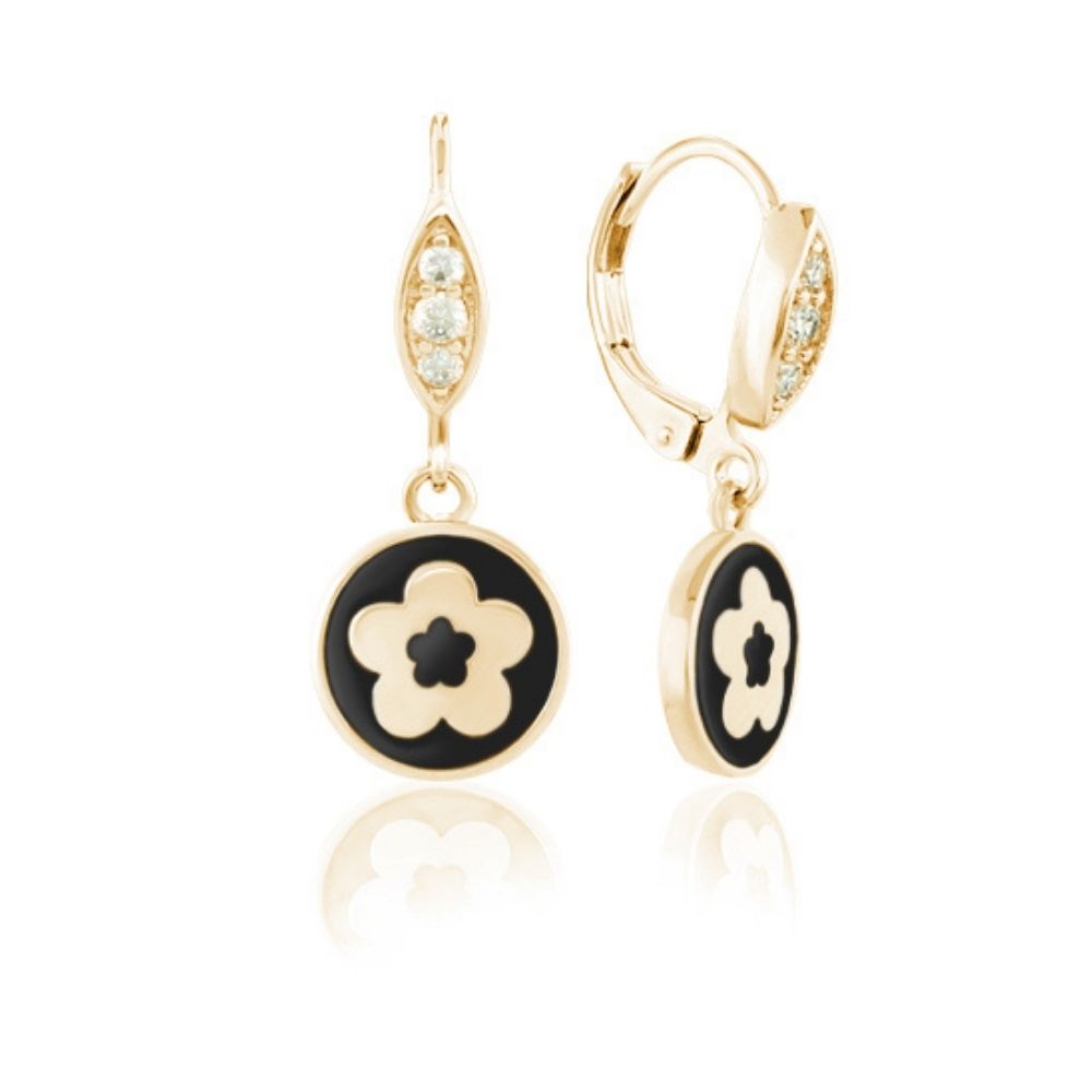 Eau Enamel Flower Earrings