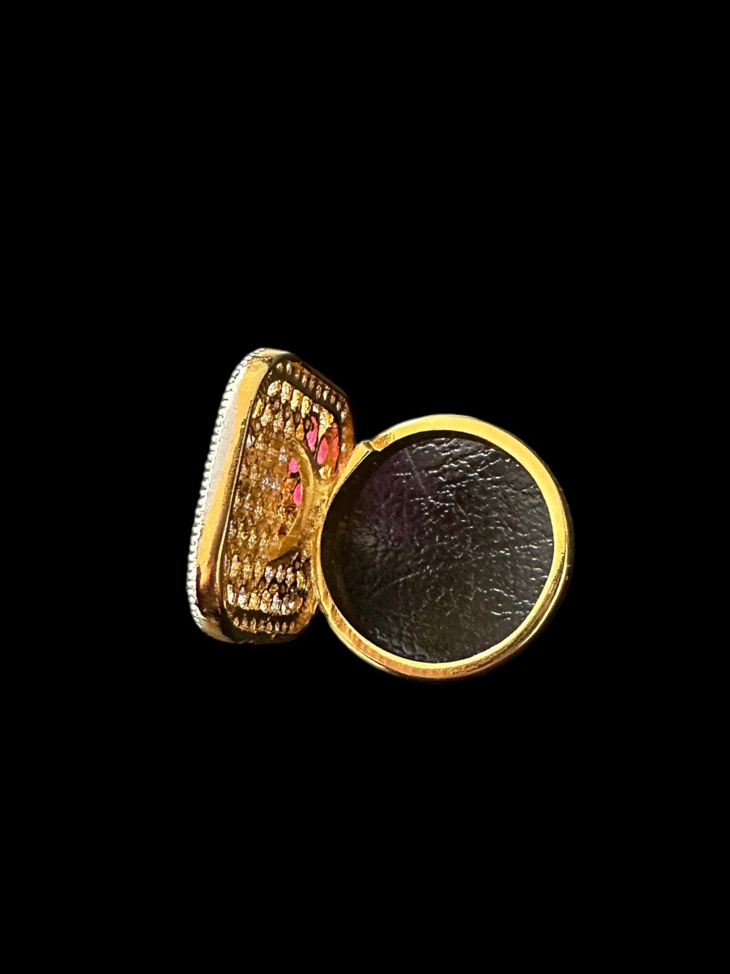 DJR135 Cz gold plated ring - Ruby( READY TO SHIP)