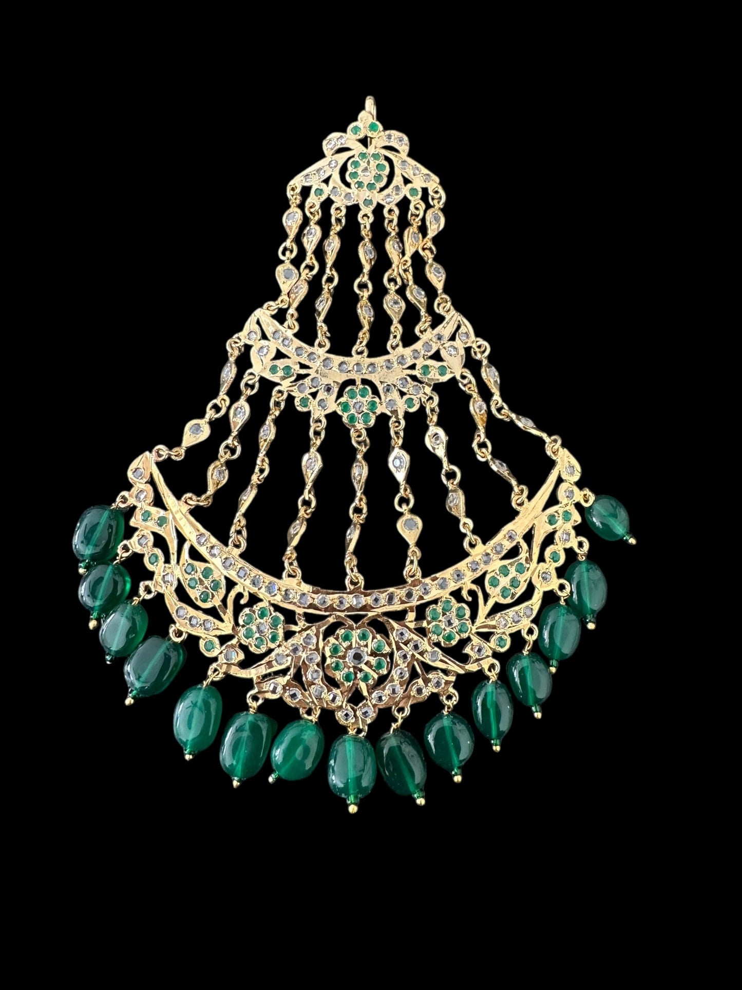 DJHR123 ANAITA Jhoomar in emerald ( READY TO SHIP )
