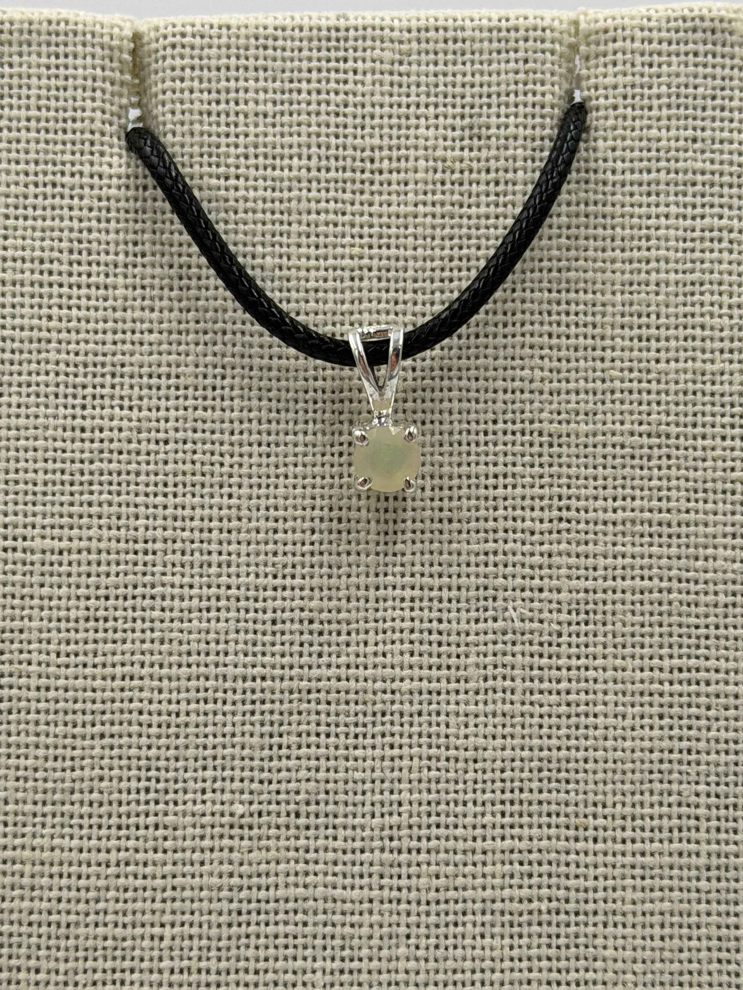 Sterling Silver Round Ethiopian Opal Pendant