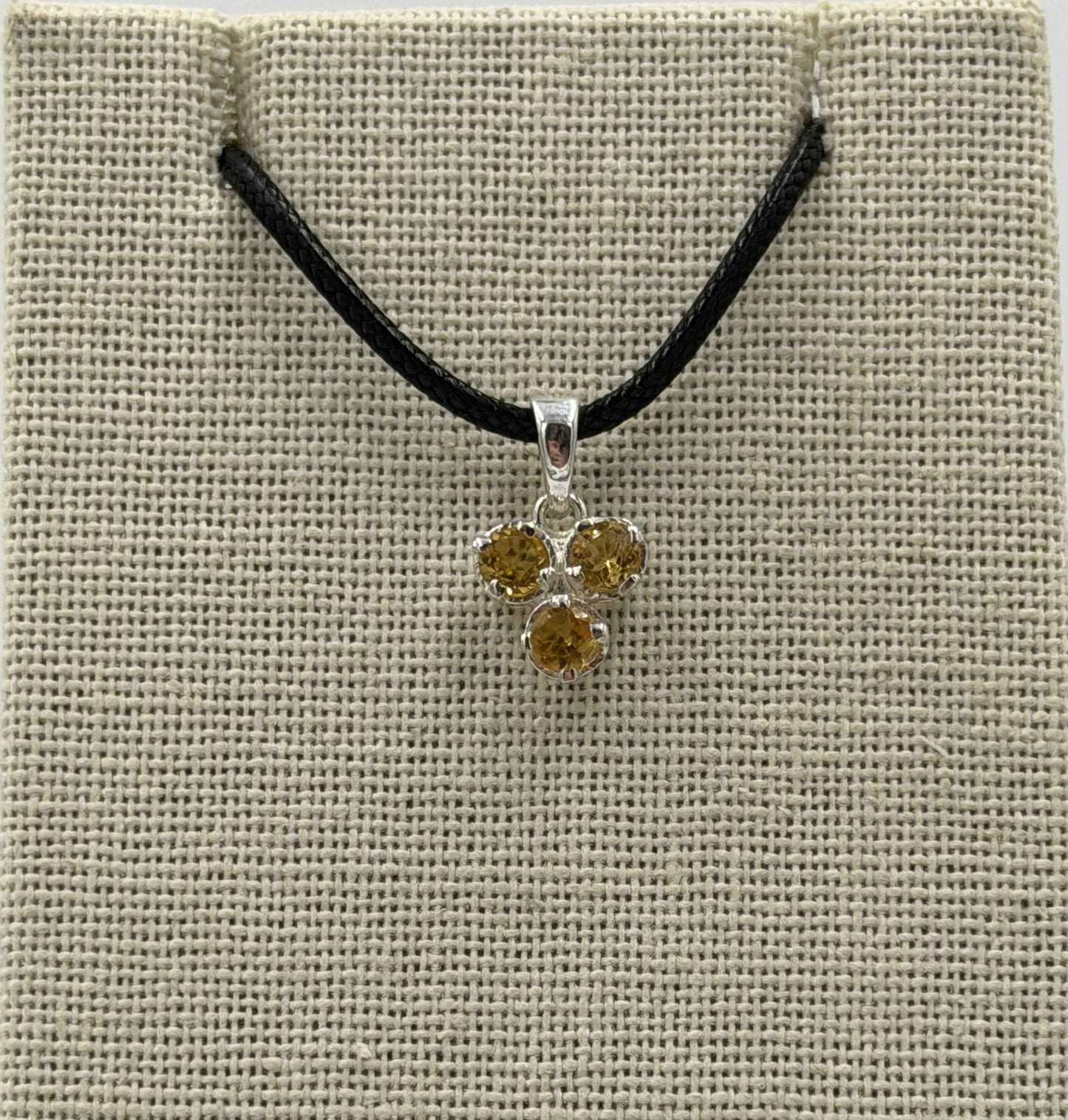 Sterling Silver Triple Round Citrine Pendant