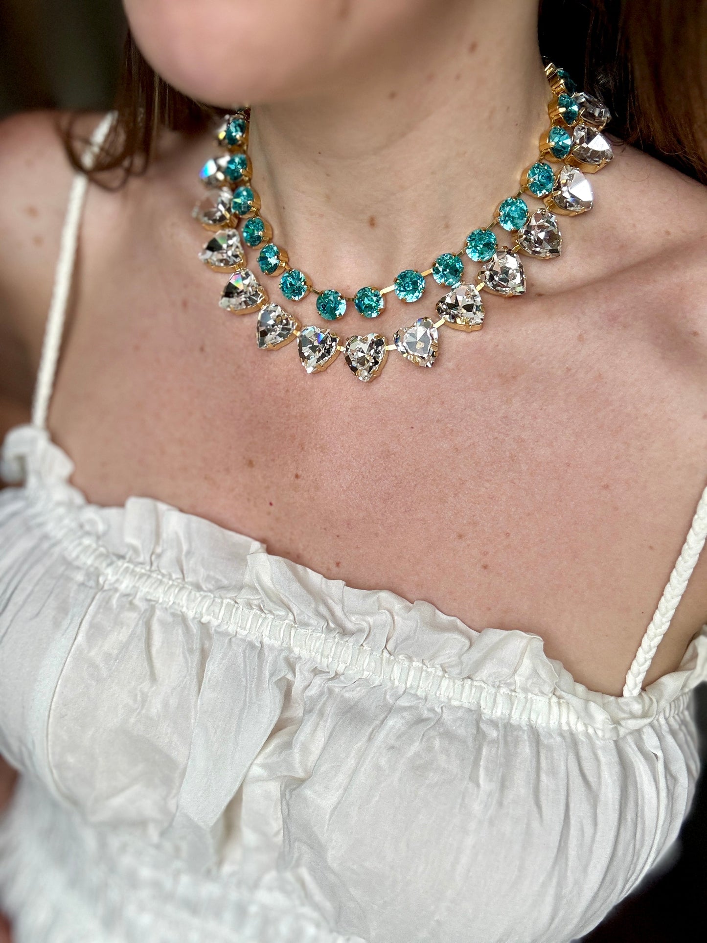 Grace Diamond Crystal Heart Necklace