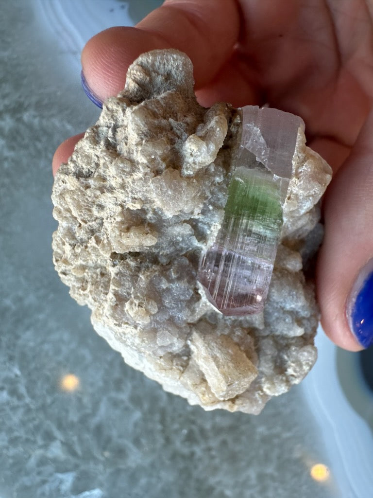 Watermelon Tourmaline on Albite Matrix 51g