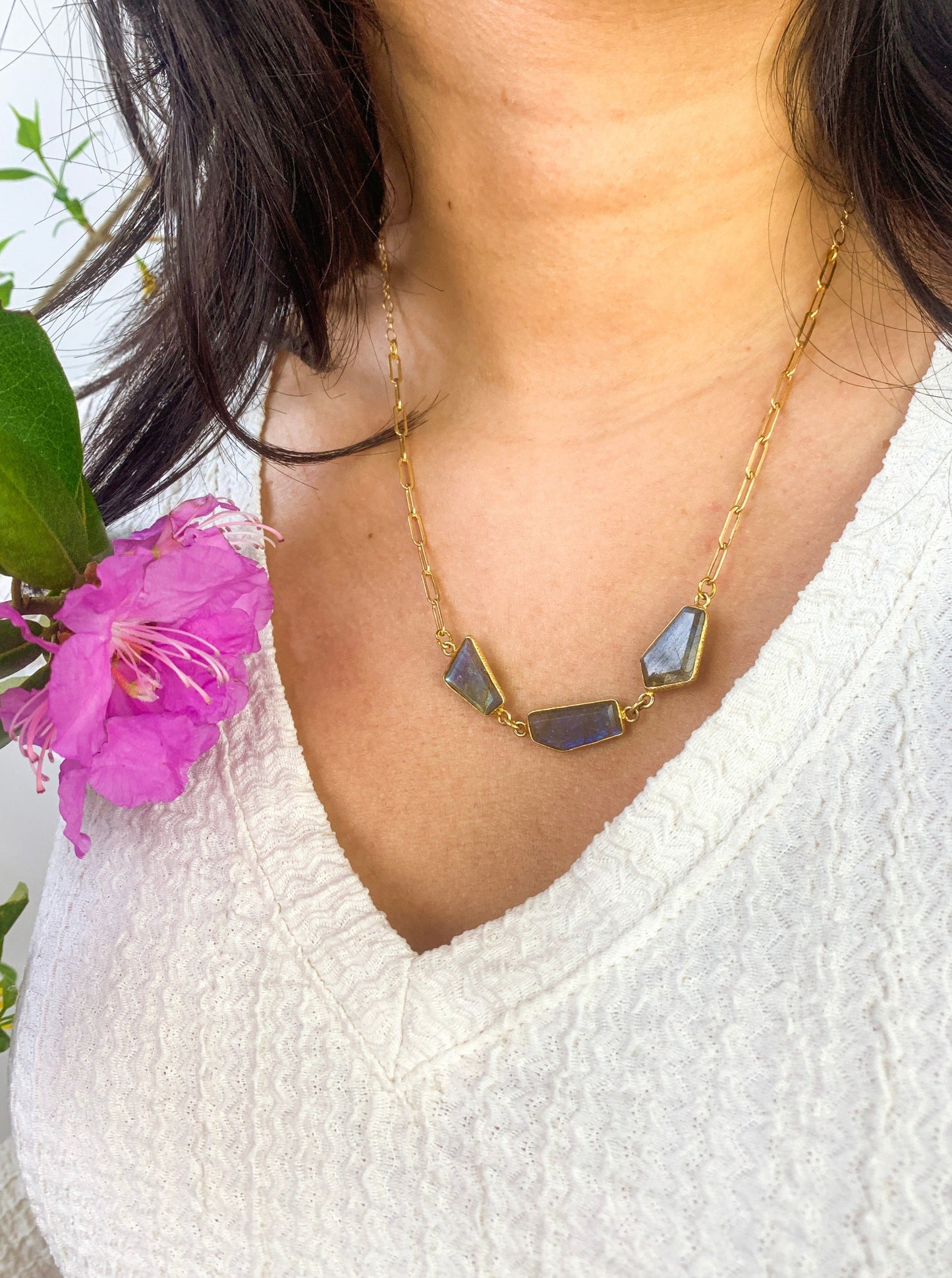 Geo Labradorite Magnetic Necklace