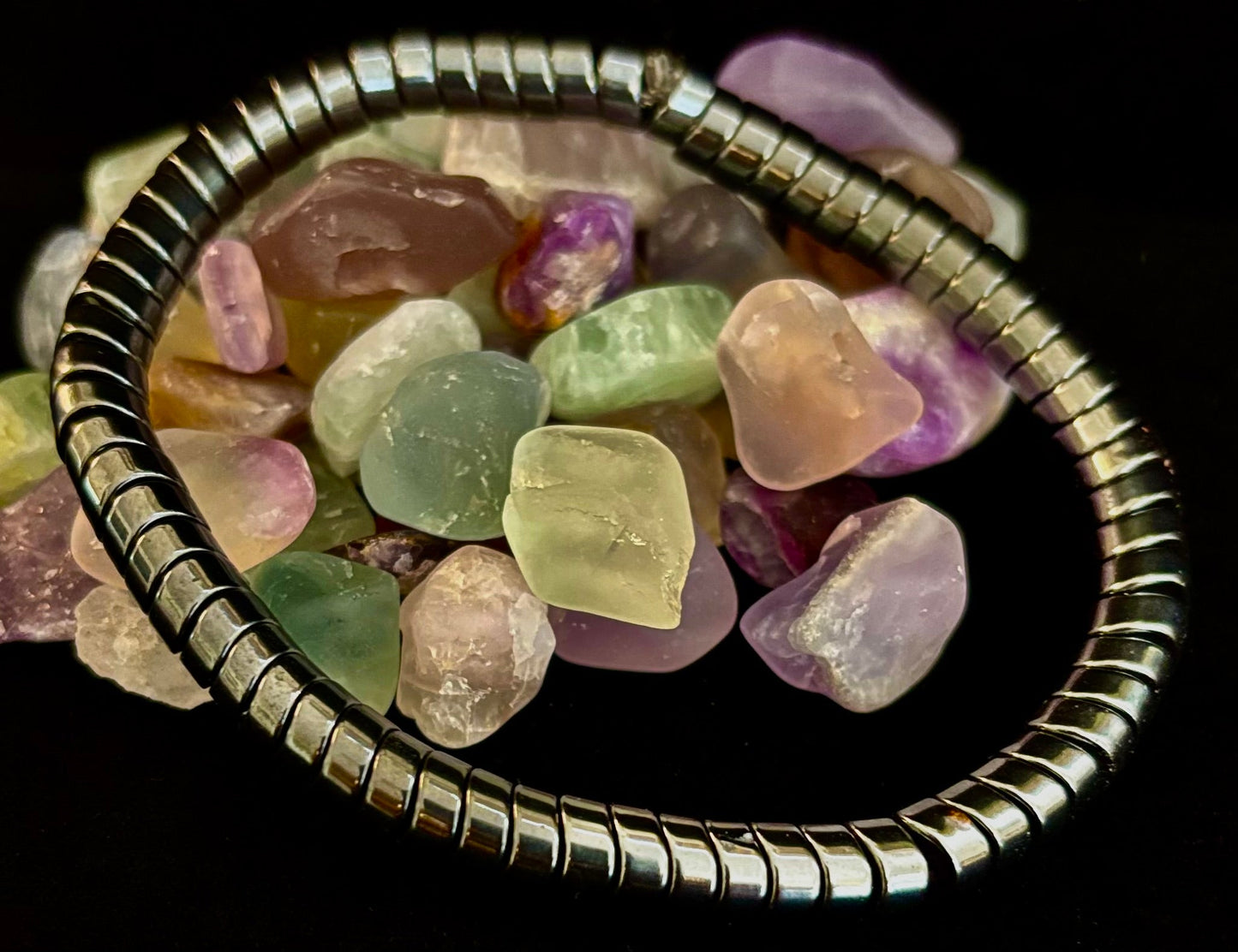 ๐ Snake Bone Style Hematite Bracelet โ Bold & Modern Power Piece