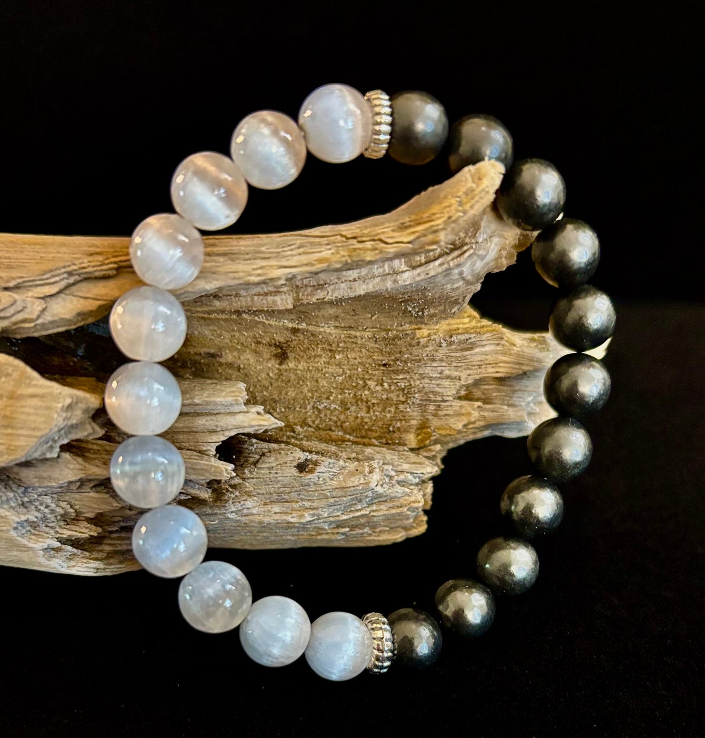 Protection Intention Bracelet – Shungite & Selenite Energy Bracelet