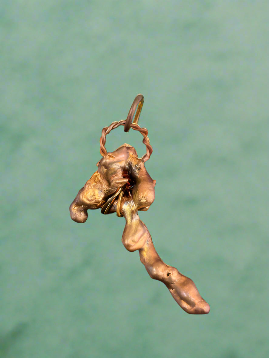 Natural Horn Choker with Copper Branch Drop