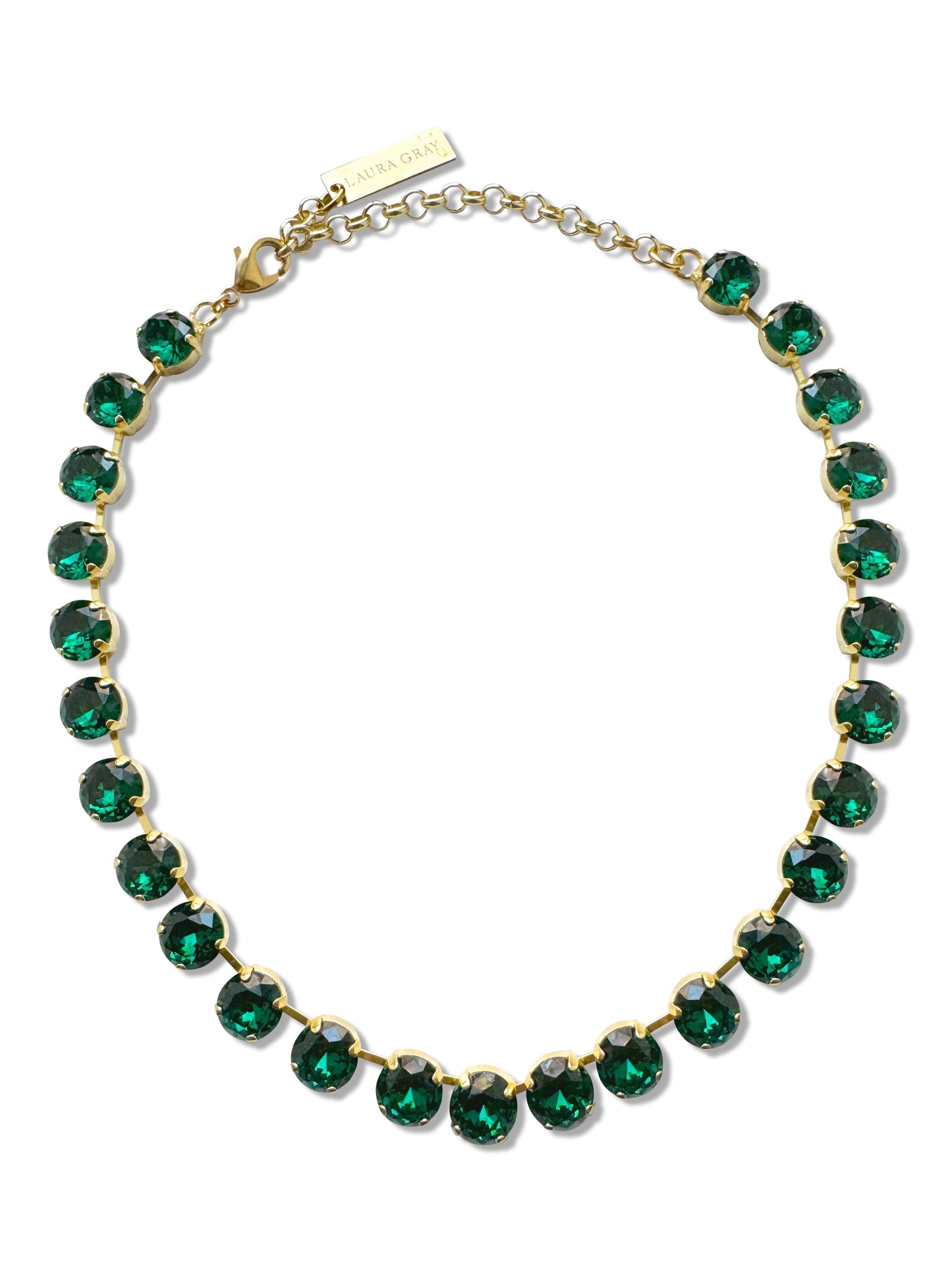 Daphne Emerald Green Crystal Riviera Necklace