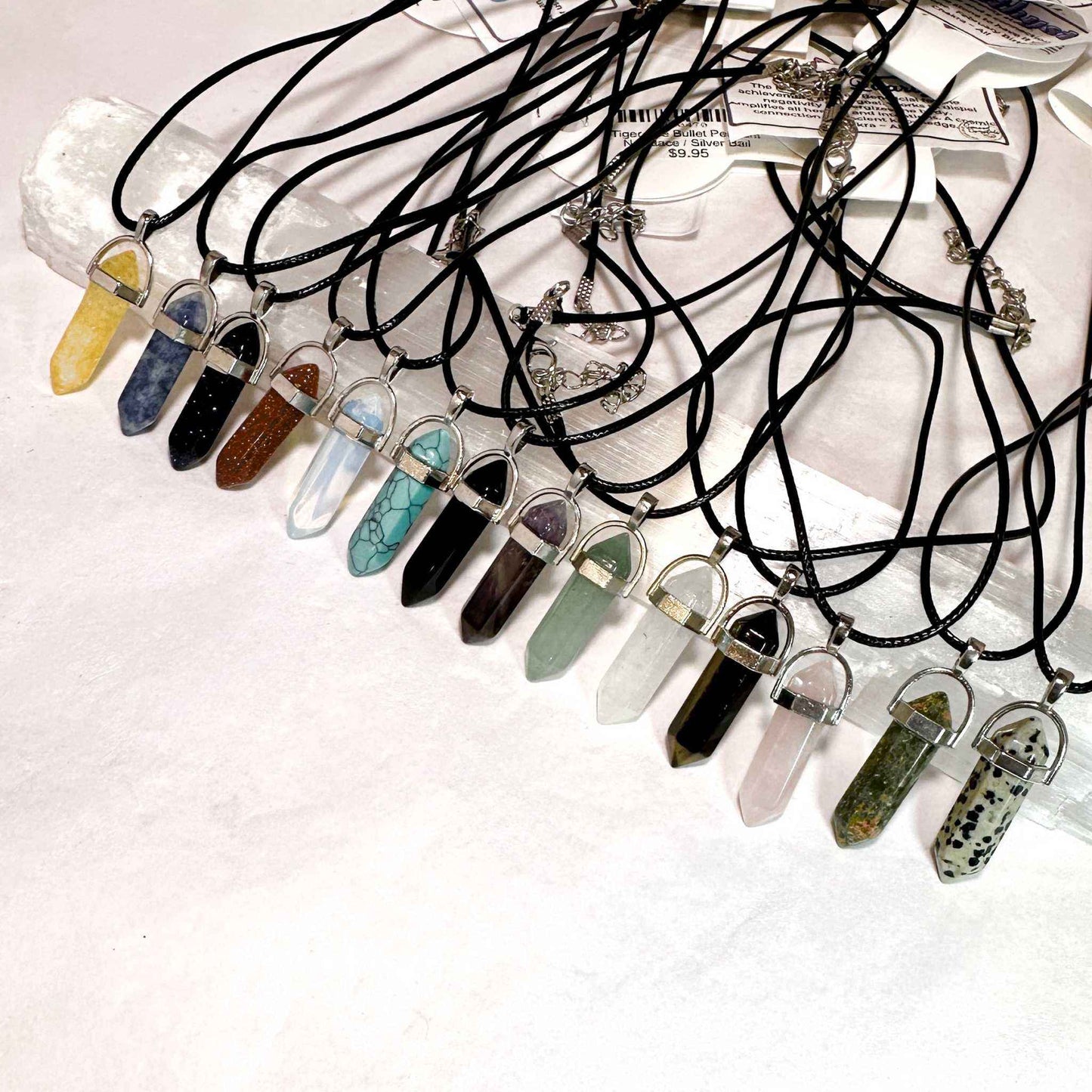 Green Aventurine Bullet Point Necklace
