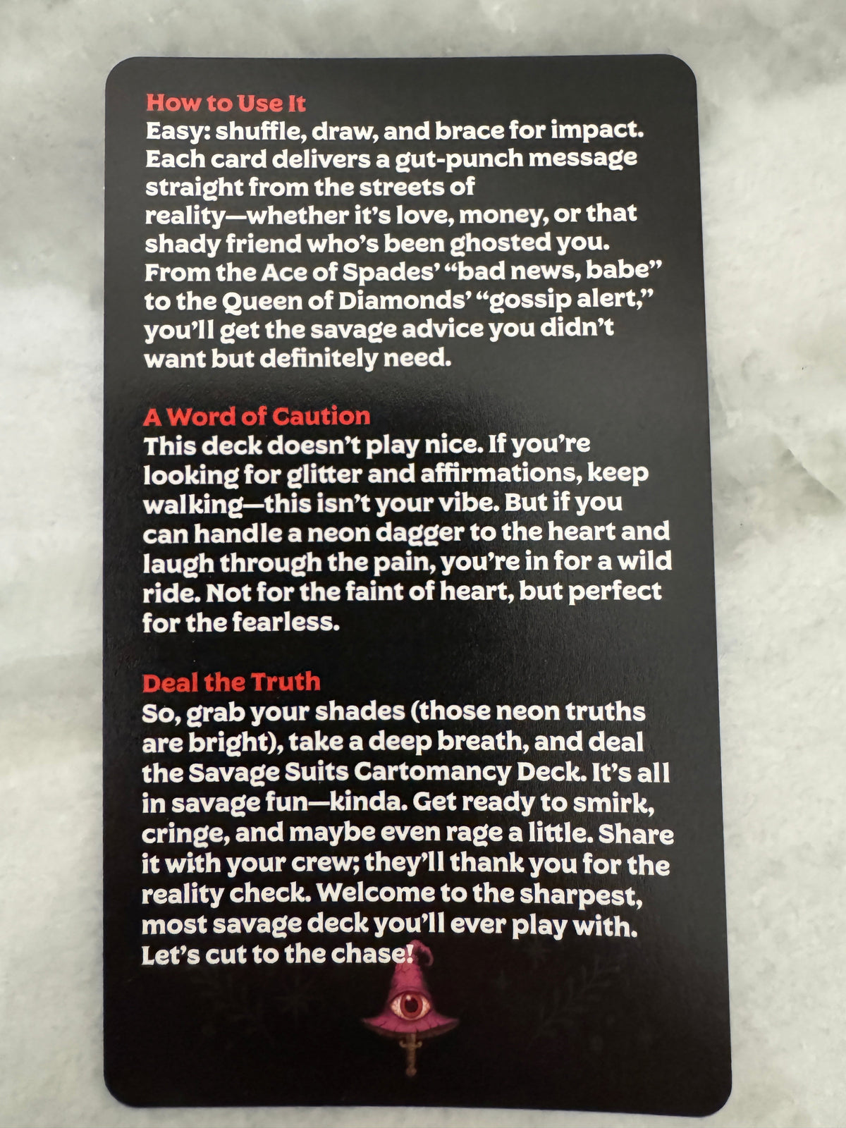 Savage Suits & Twisted Truths Cartomancy Deck Duo for Truth Seekers