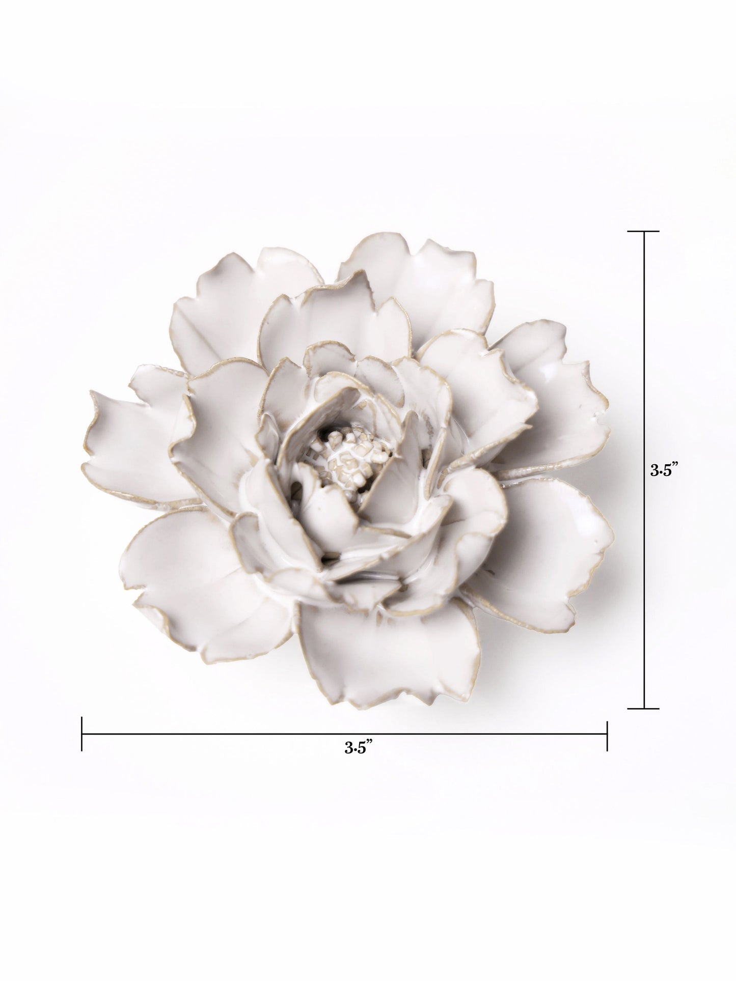 Ceramic Small Ivory Rose Flower