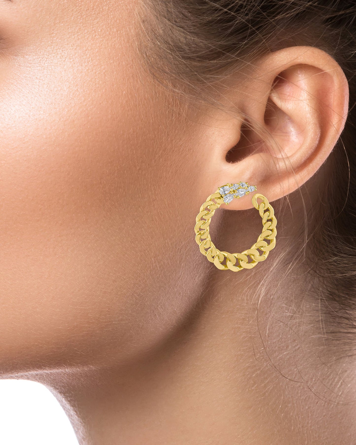 Chain Half Hoop Earrings
