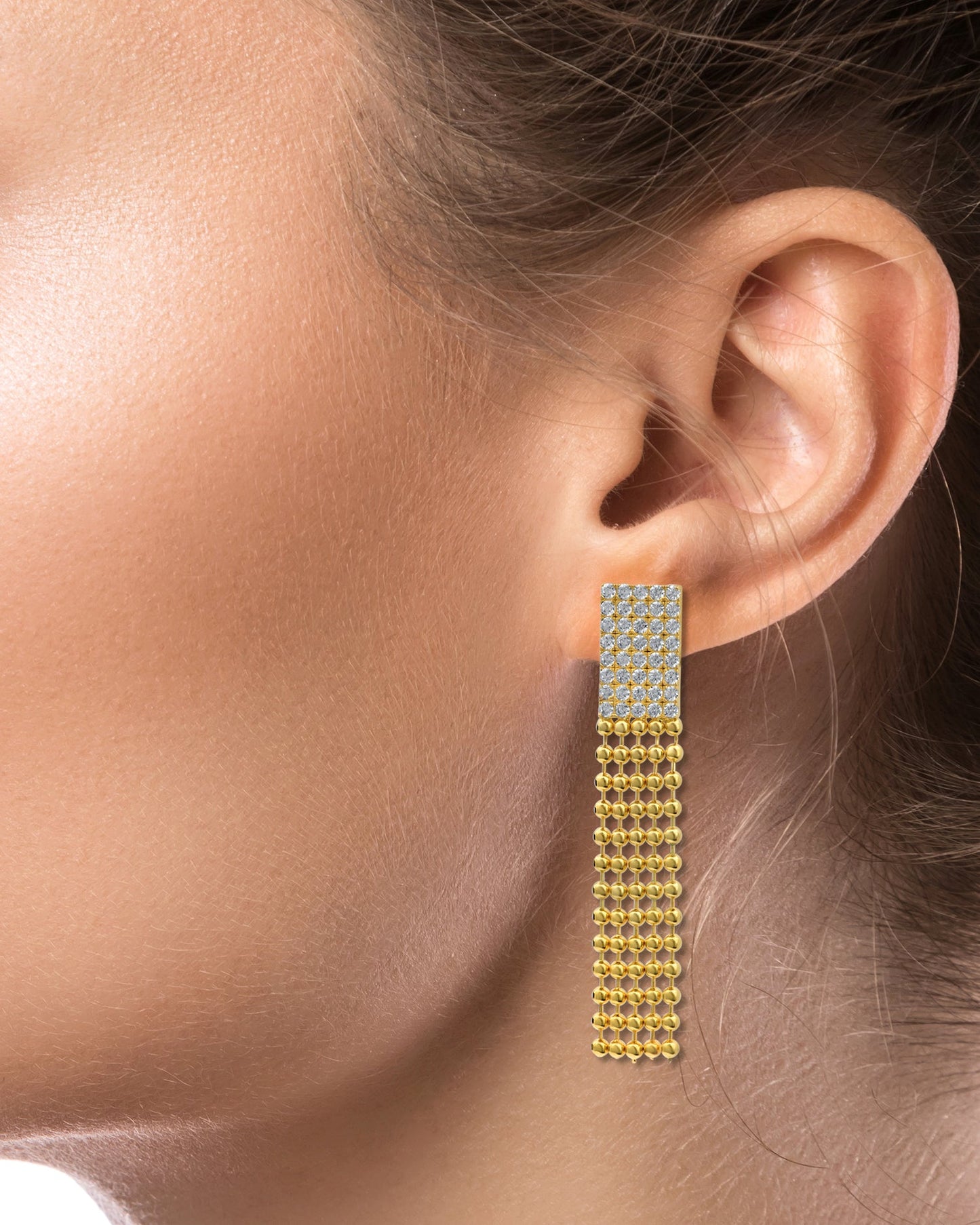Ball Chain Fringe Earrings