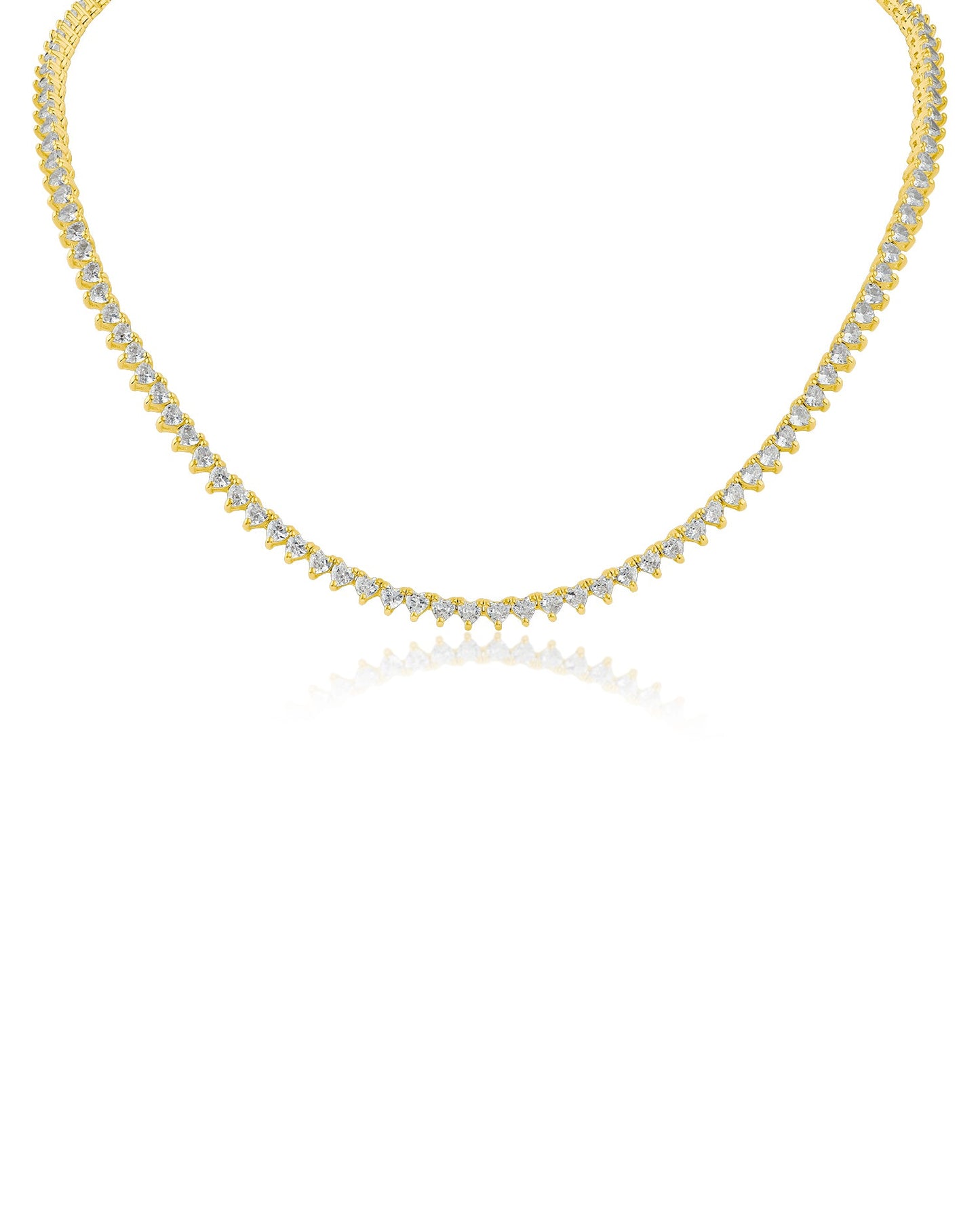 Heart CZ Tennis Necklace