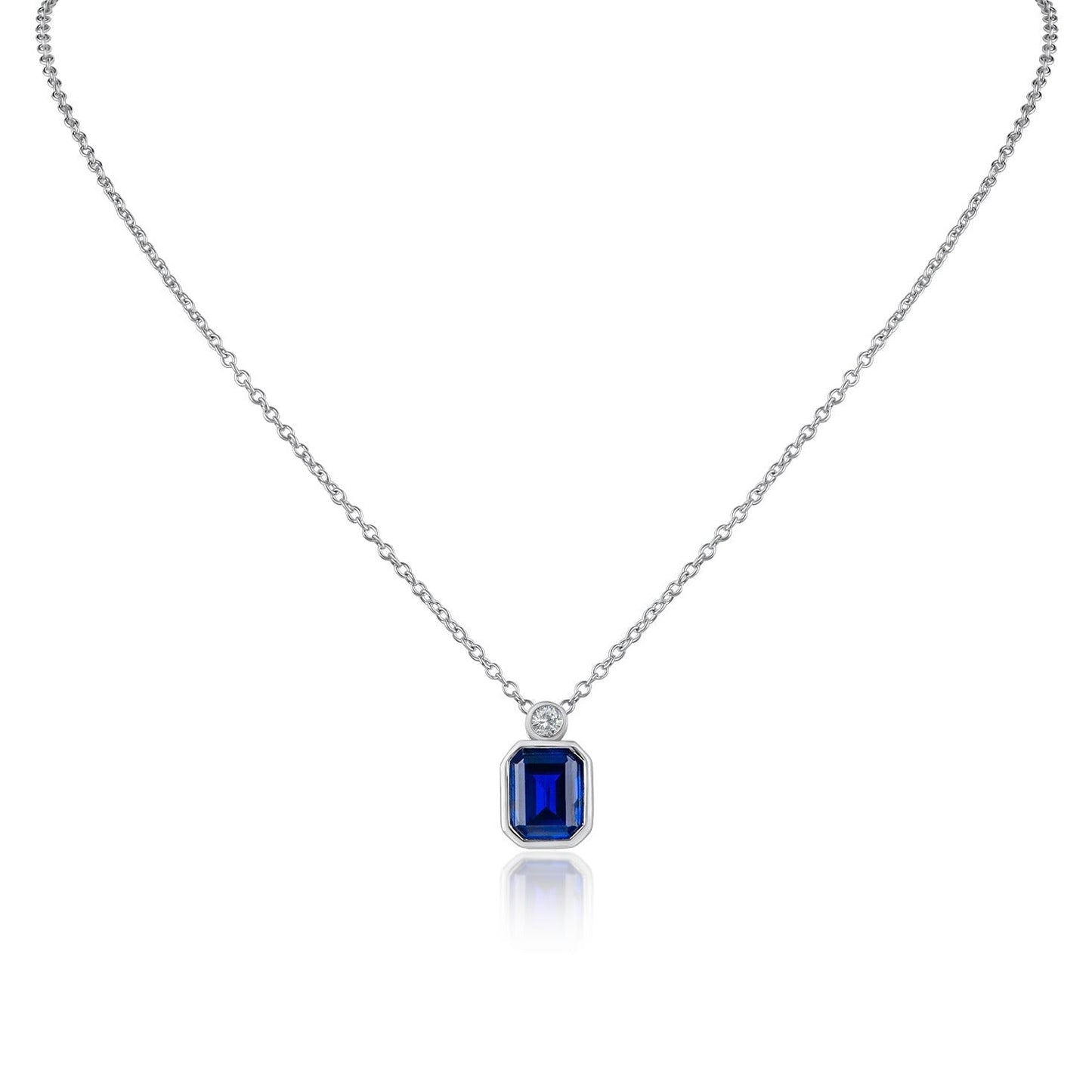 Emerald Bezel Set Pendant Necklace