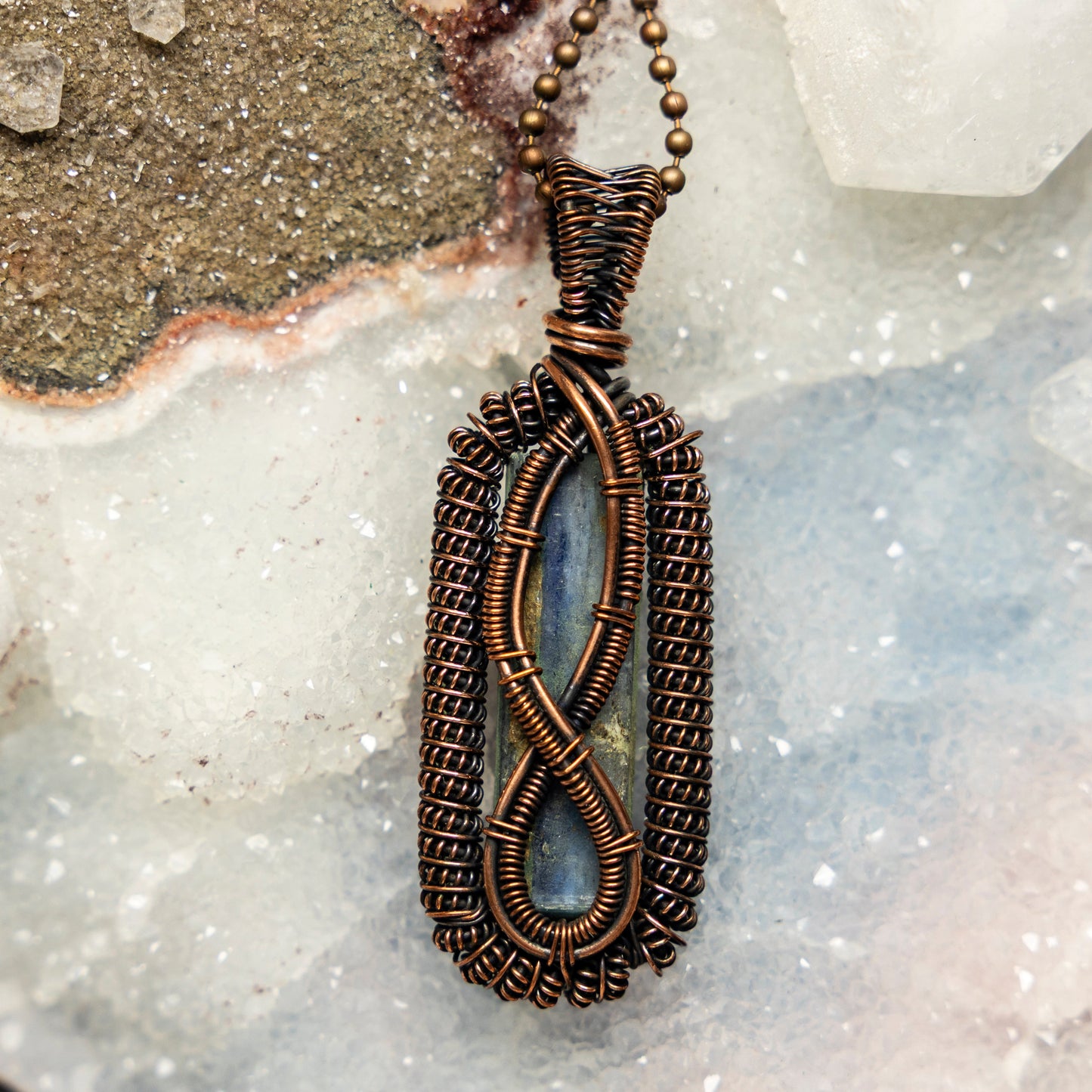 Kyanite Blade Wire Wrap Crystal Pendant