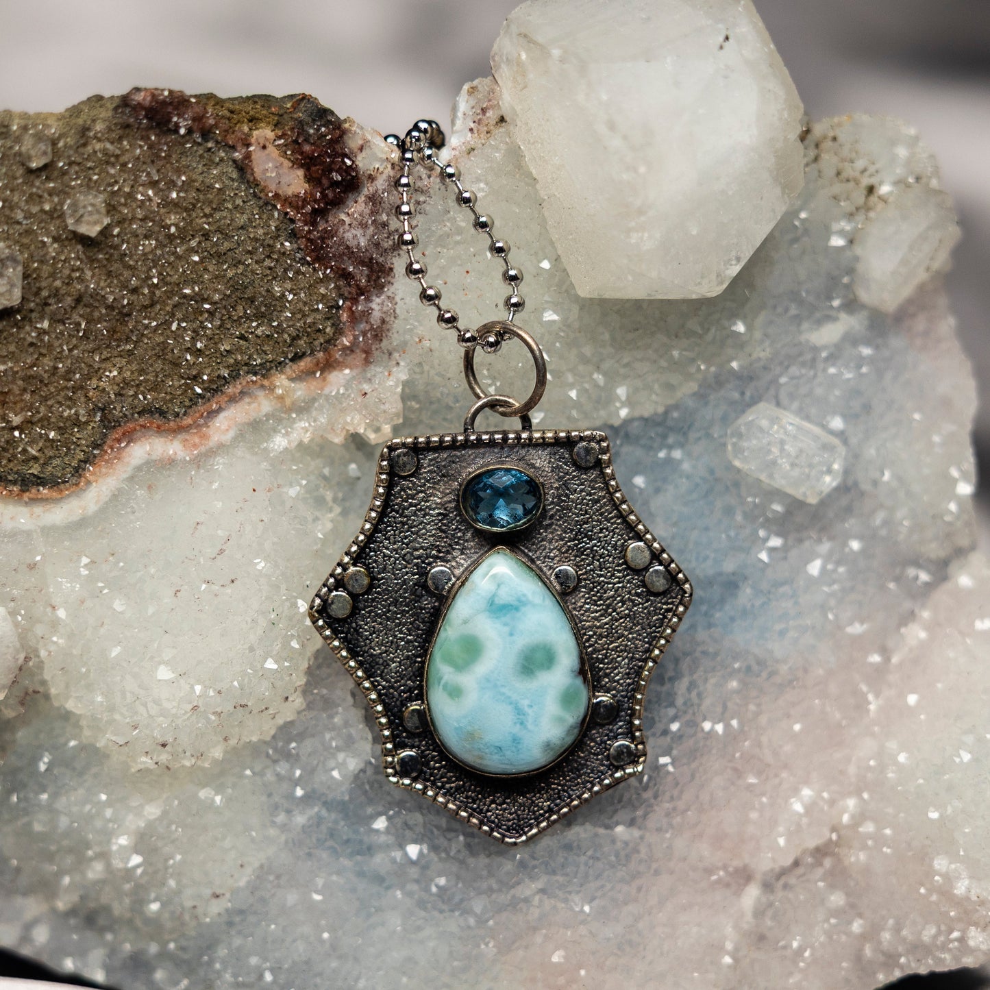 Larimar On 925 Silver Pendant