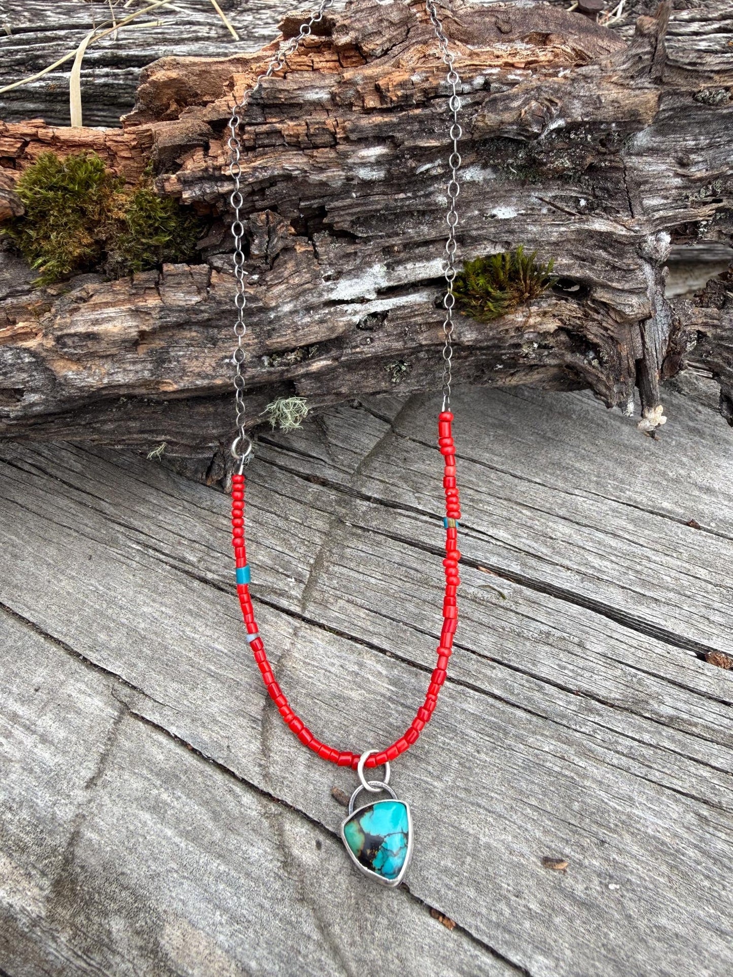 Carry Necklace | African Trade + Sterling Silver + Hubei Turquoise