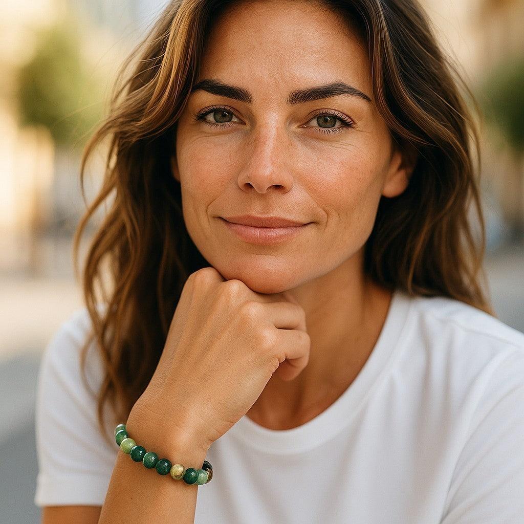 Moss Agate Stretch Bracelet