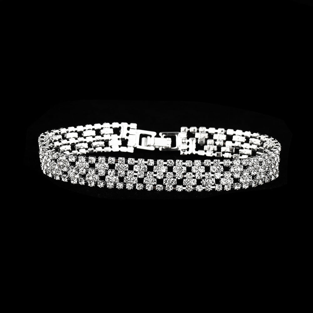 Beautiful Creative Rhinestone Crystal Lace Bracelet Set
