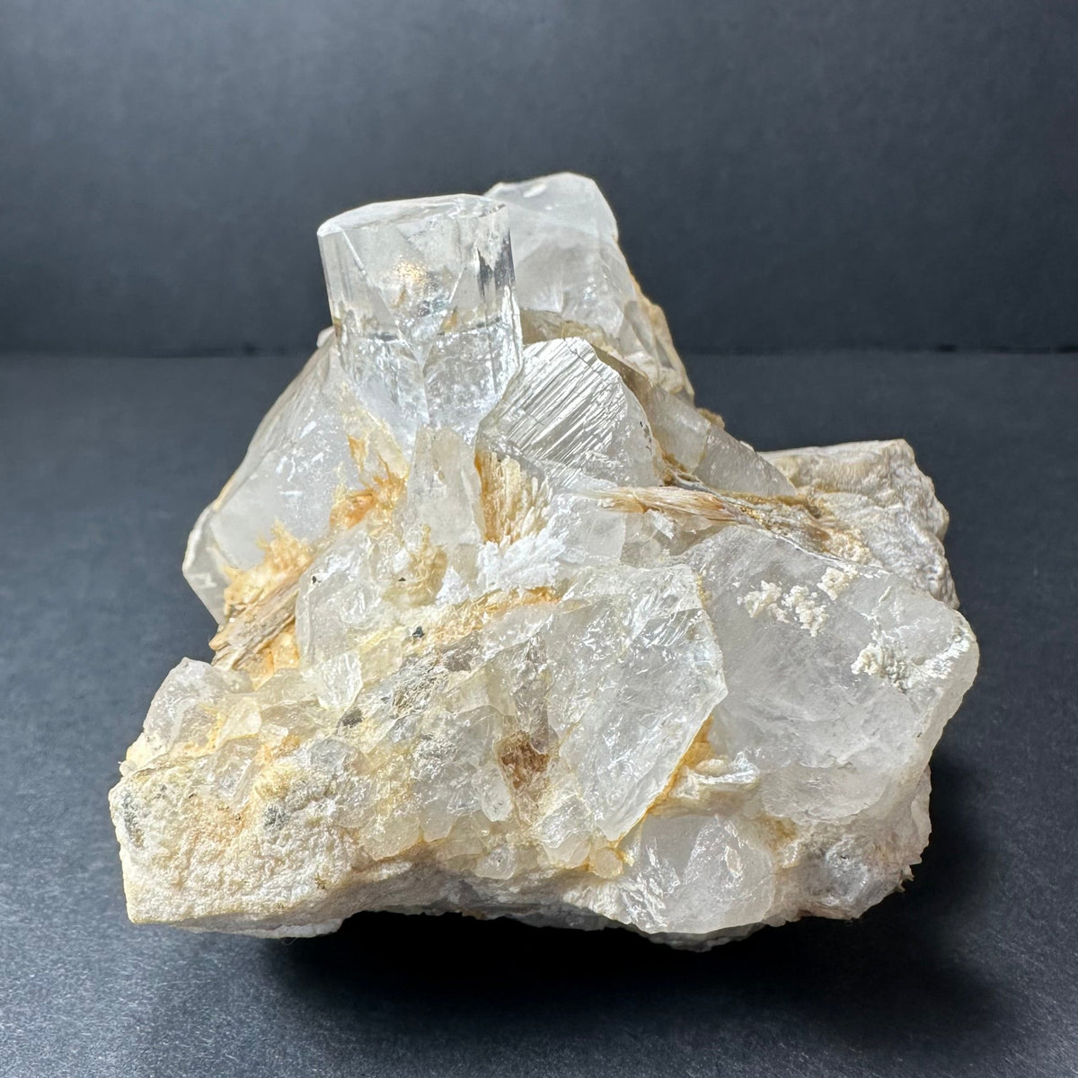 Topaz with Quartz and Muscovite on Feldspar from Skardu, Pakistan