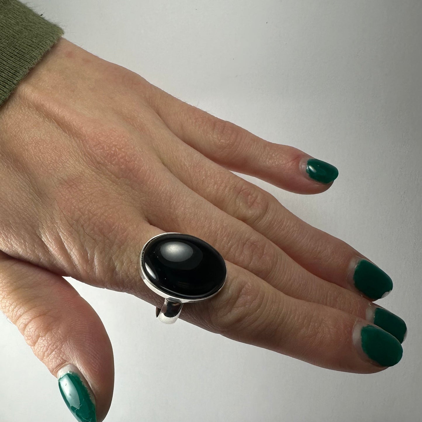 Black Onyx Ring - Size 8.5