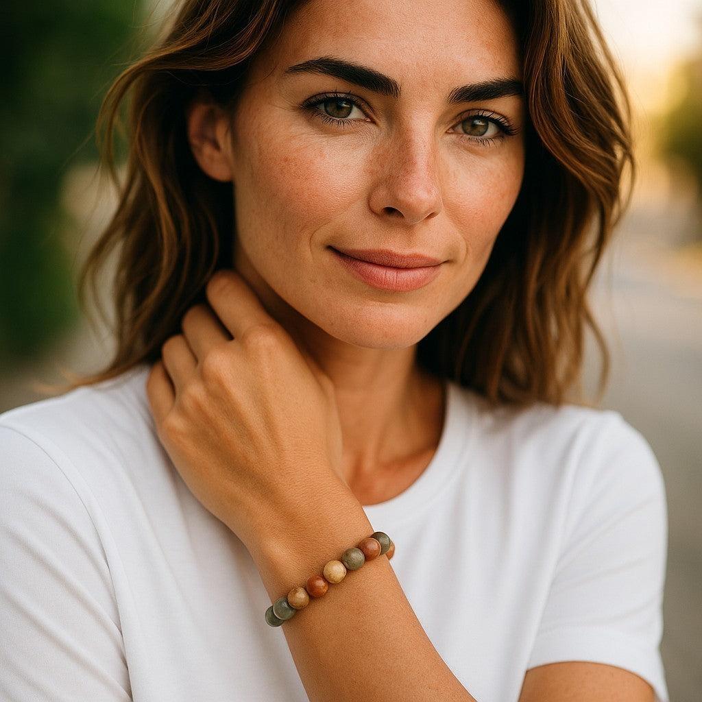 Polychrome Jasper Protection Beaded Bracelet