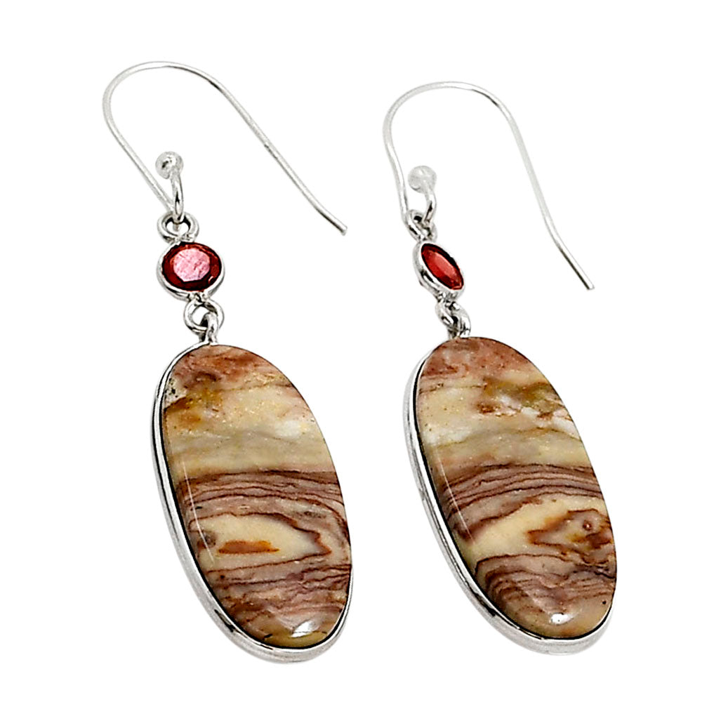 Wave Dolomite and Garnet Earrings E-1002 SDE90981