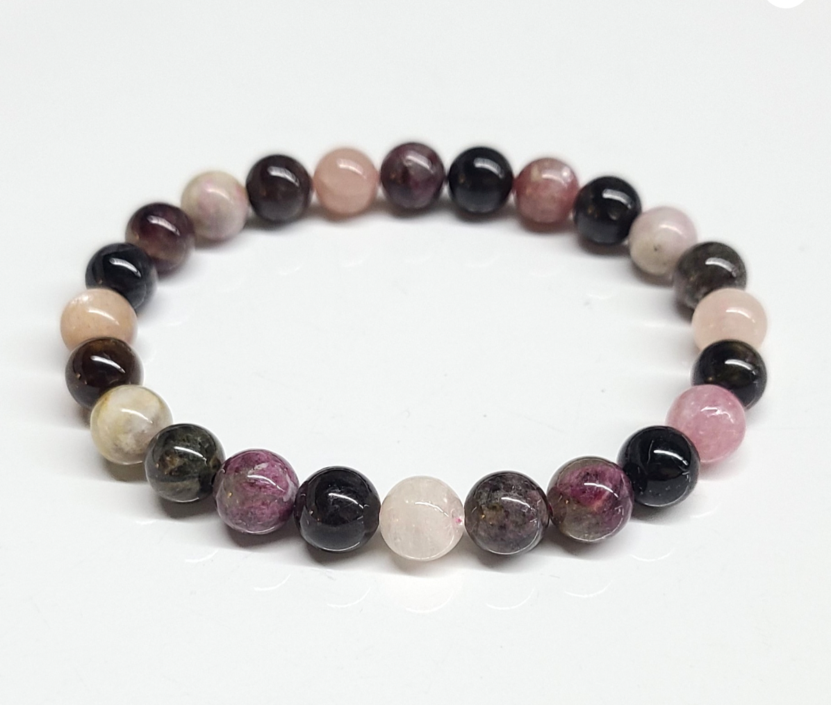 Multi-Tourmaline Round Bead Bracelet 8mm - Lightness of Being