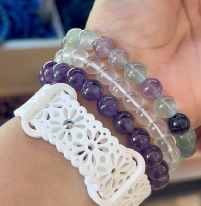 Intentions Bracelet Set – Spirituality (Clear Quartz, Amethyst & Fluorite)
