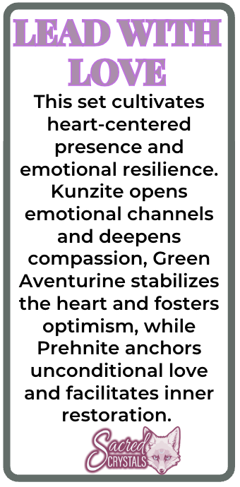 LEAD WITH LOVE-Kunzite, Green Aventurine, Prehnite Jewelry Set