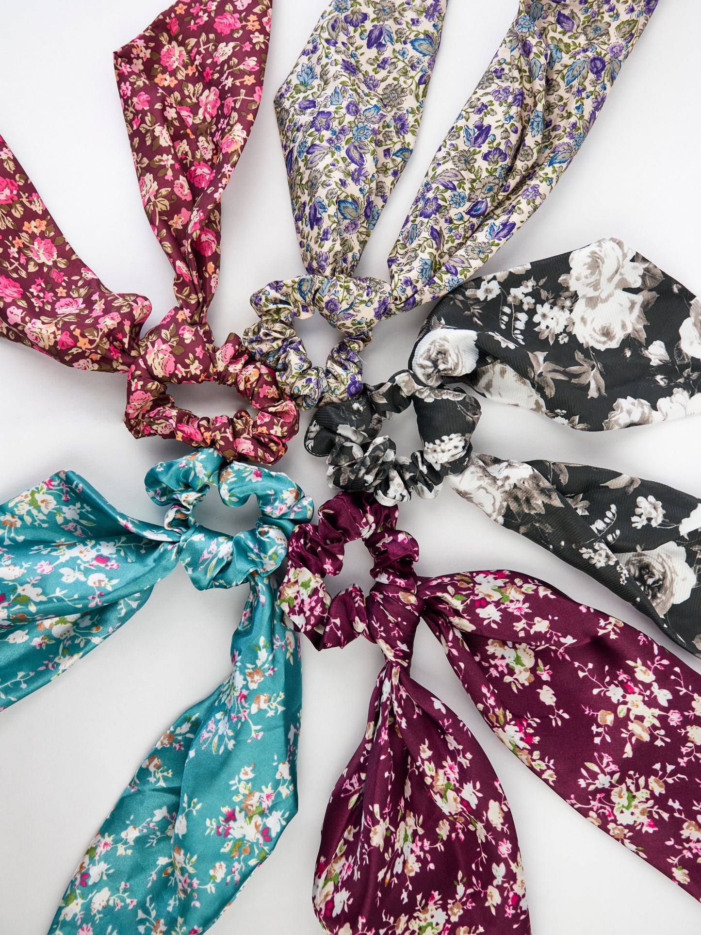 Purple Satin Scarf Scrunchie