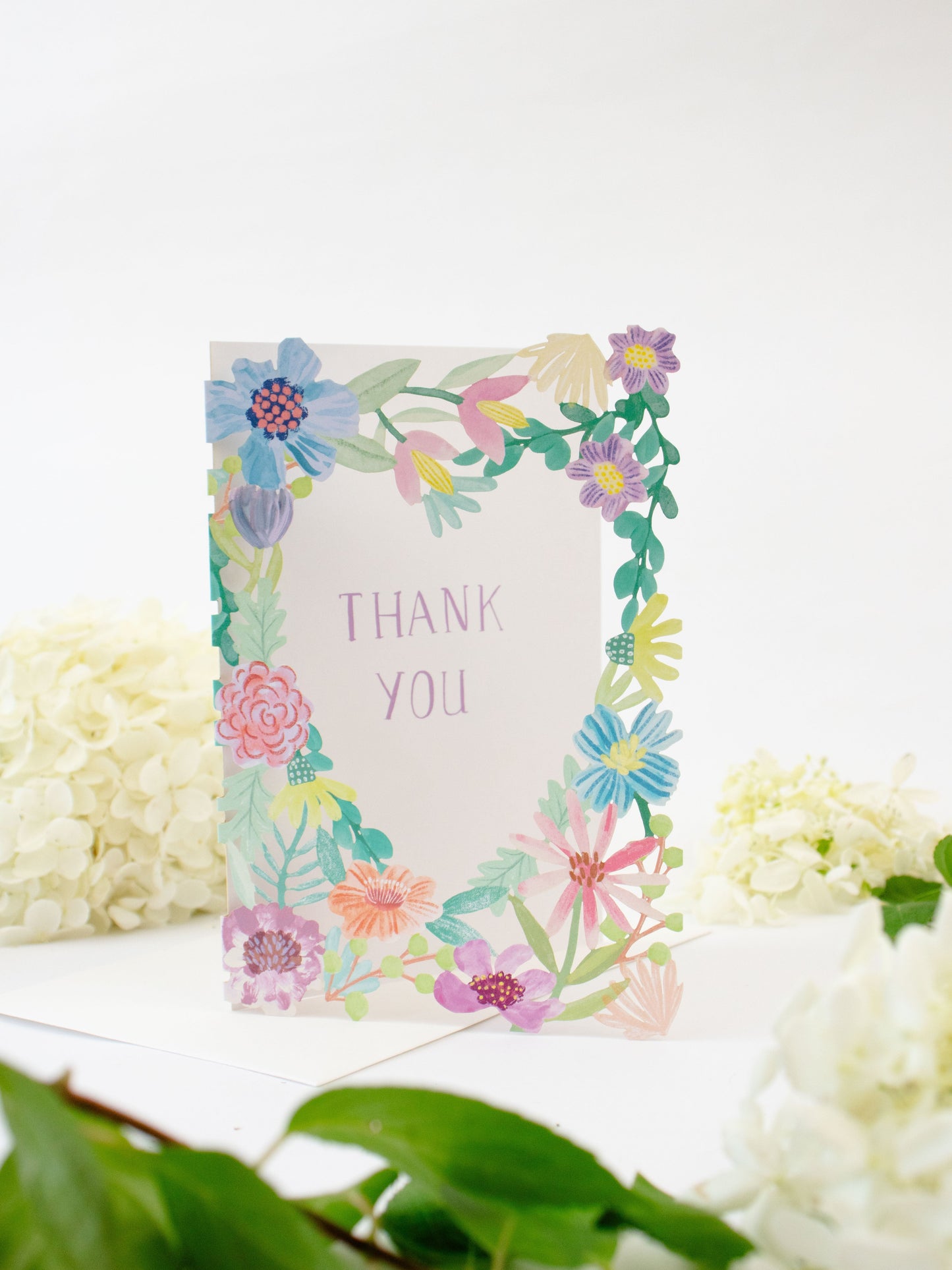 Thank you Flower Heart Lasercut Card