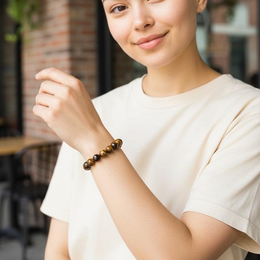 Tiger's Eye Beaded Stretch Bracelet