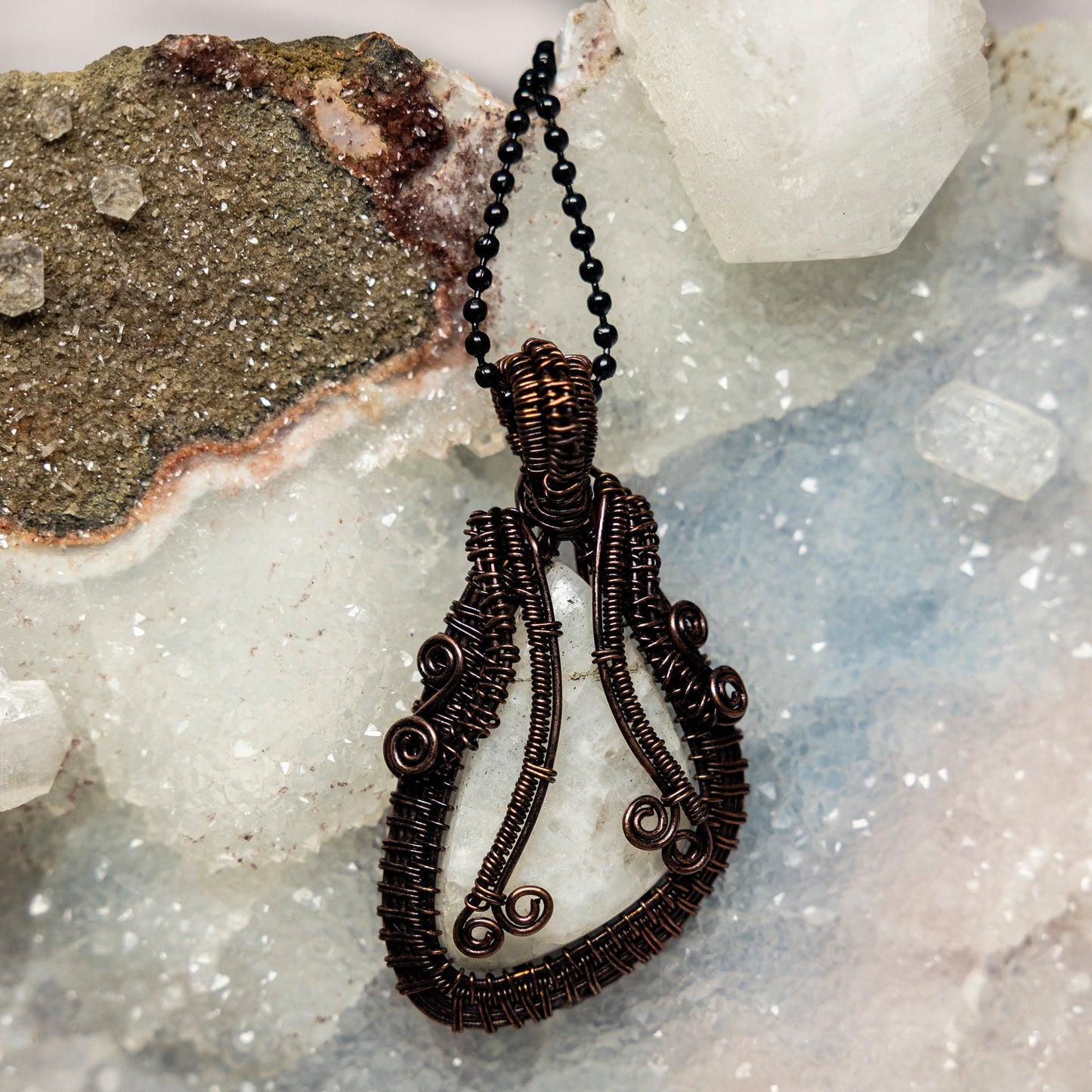 White Quartz Wire Wrap Crystal Pendant