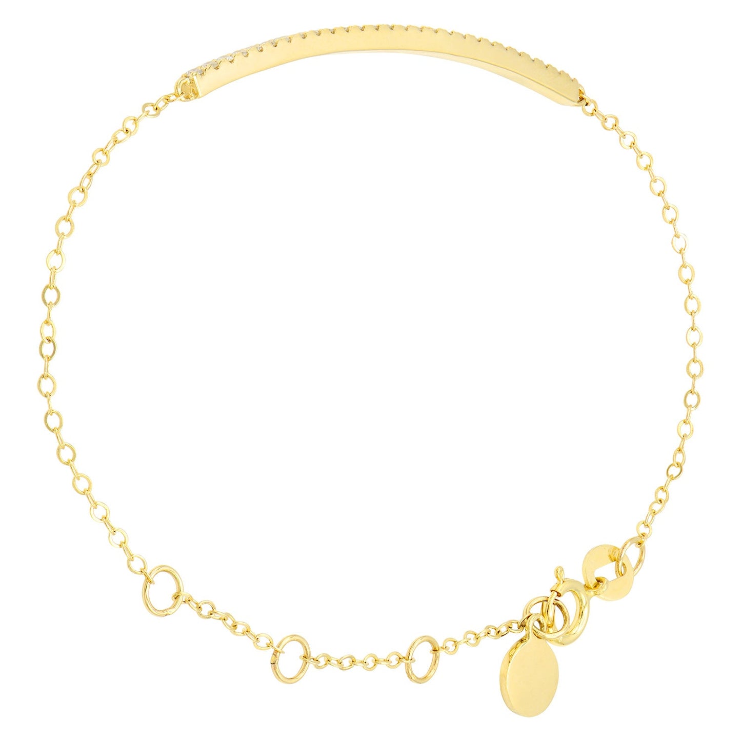 14K Yellow Gold Diamond Bar Bracelet - Large, 0.27ct