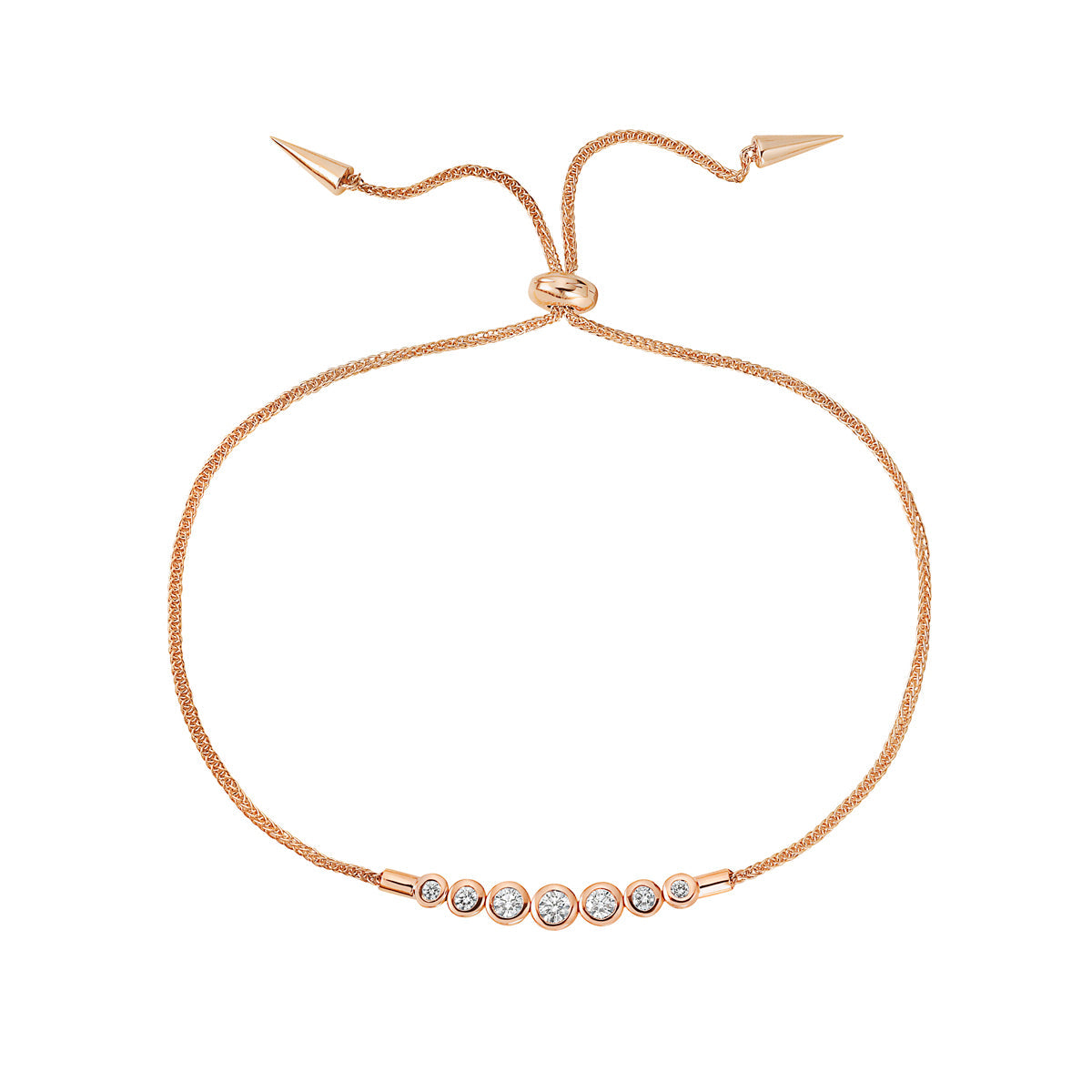 14K Rose Gold Drawstring Diamond Bracelet, 0.35ct