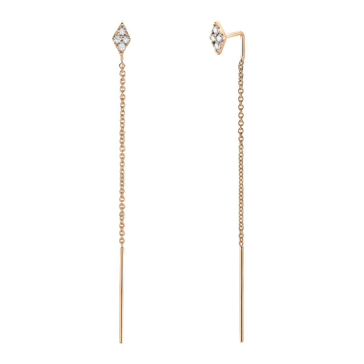 14K Rose Gold Diamond Earrings