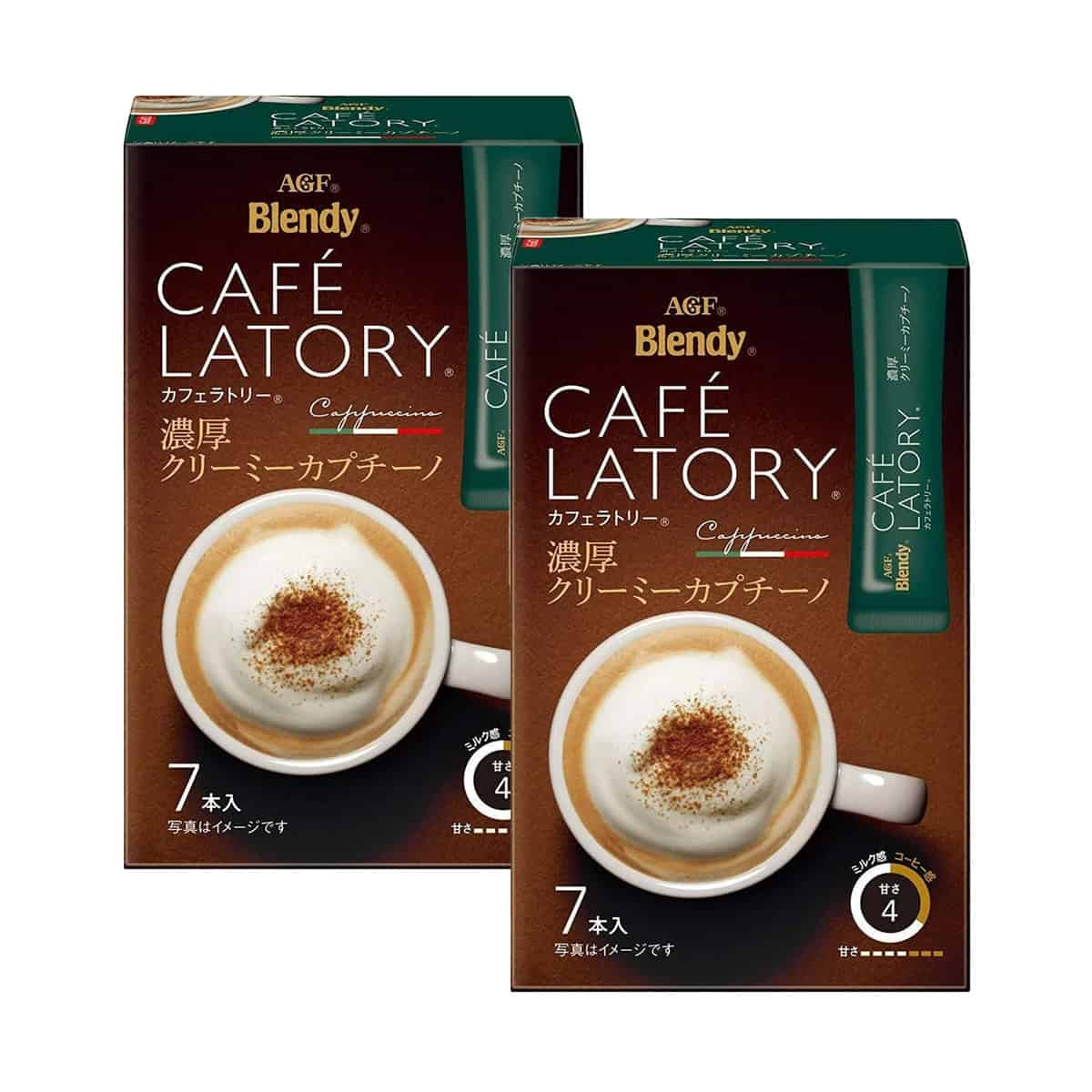 AGF Blendy Cafe Latory Rich Creamy Cappuccino 7 Sticks x 2 Boxes