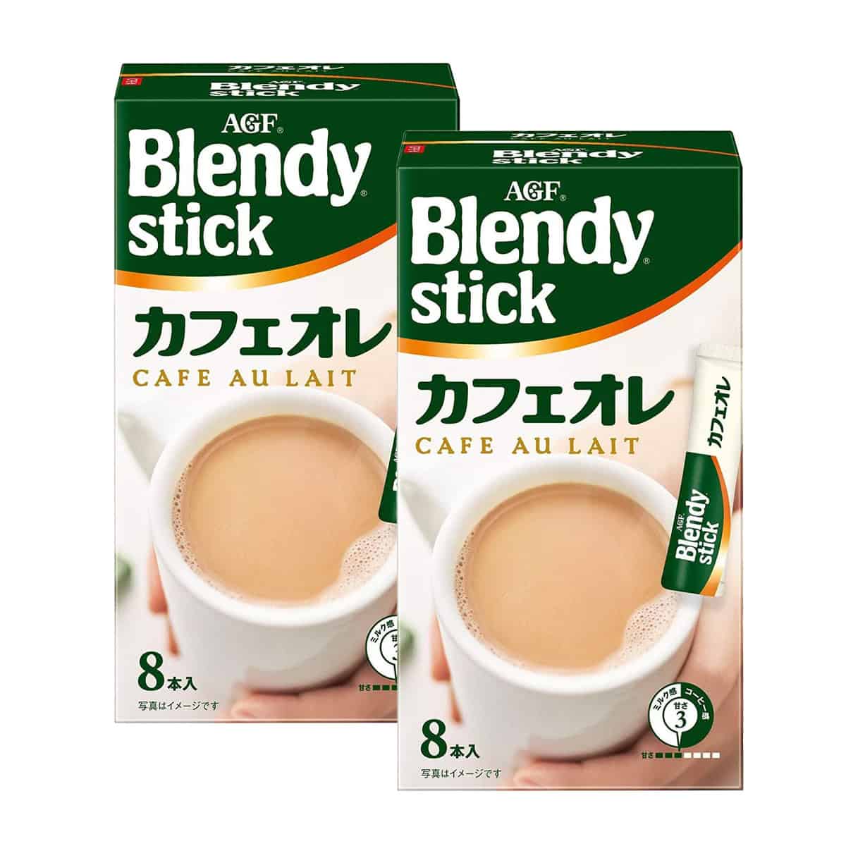 AGF Blendy Stick Cafe au Lait 8 Sticks x 2 Boxes