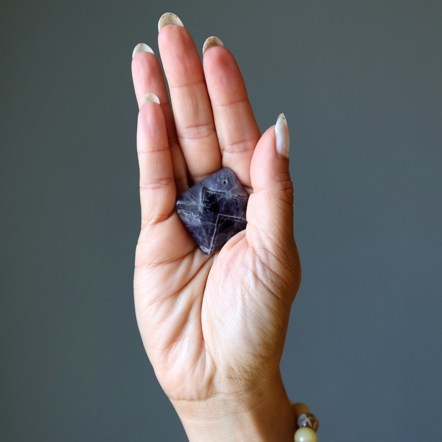 Amethyst Grid Crystal Purple Chevron Diamond Drilled