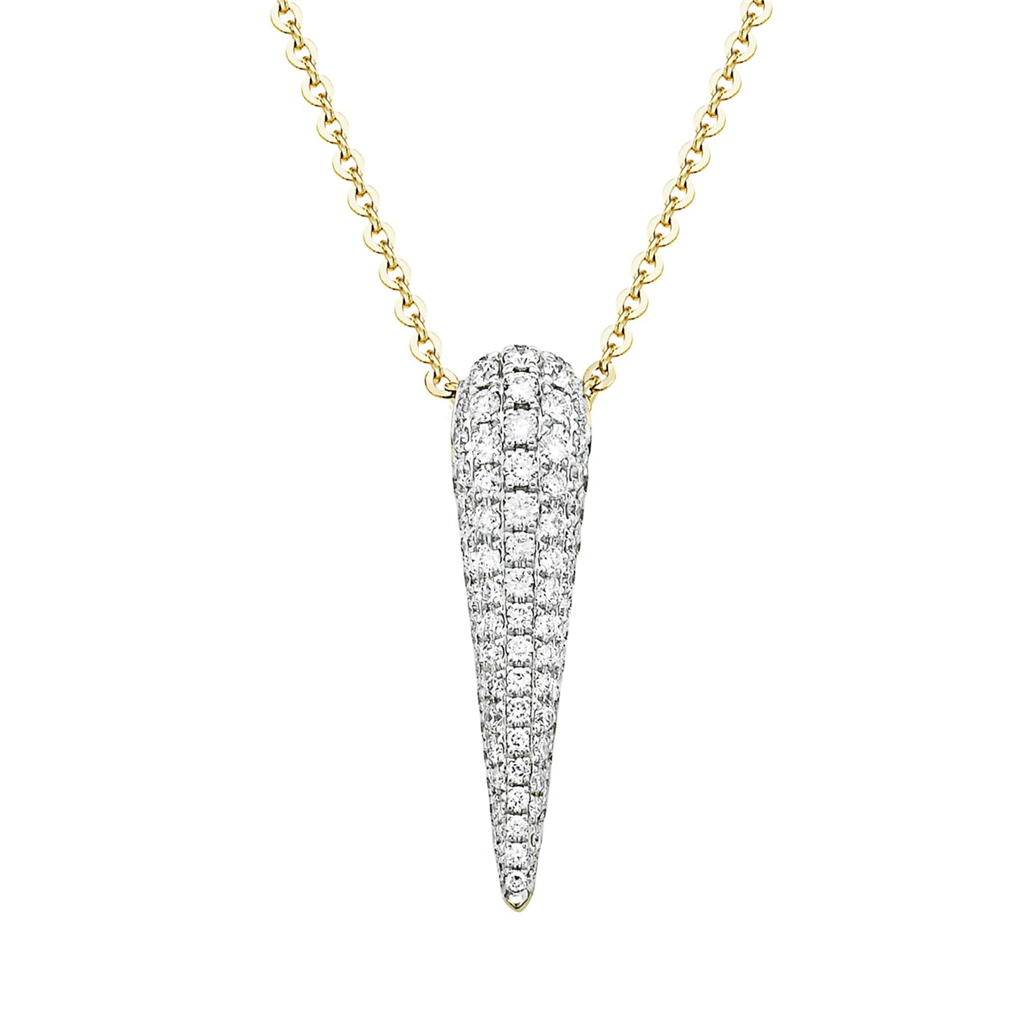 14K Yellow Gold Diamond Drop Pendant, 0.47ct