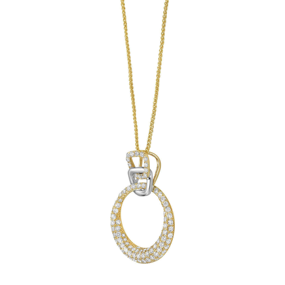 14K White Gold Diamond Pendant, 0.68ct