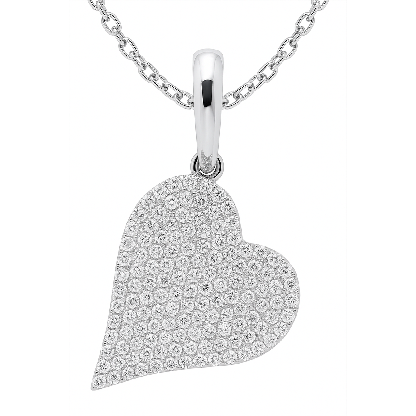 14K White Gold Diamond Pendant, 0.43ct