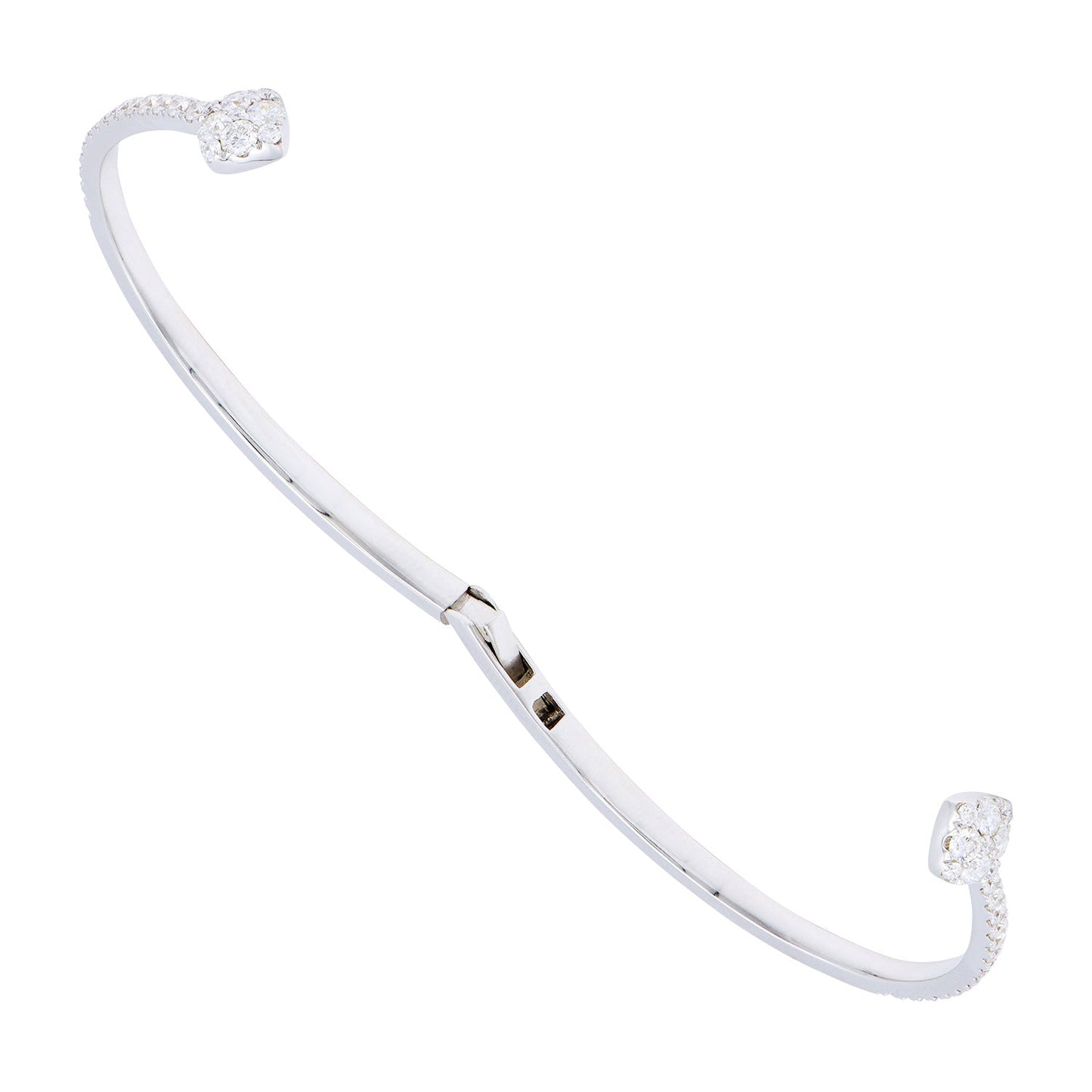 18K White Gold Diamond Bangle, 1.32ct